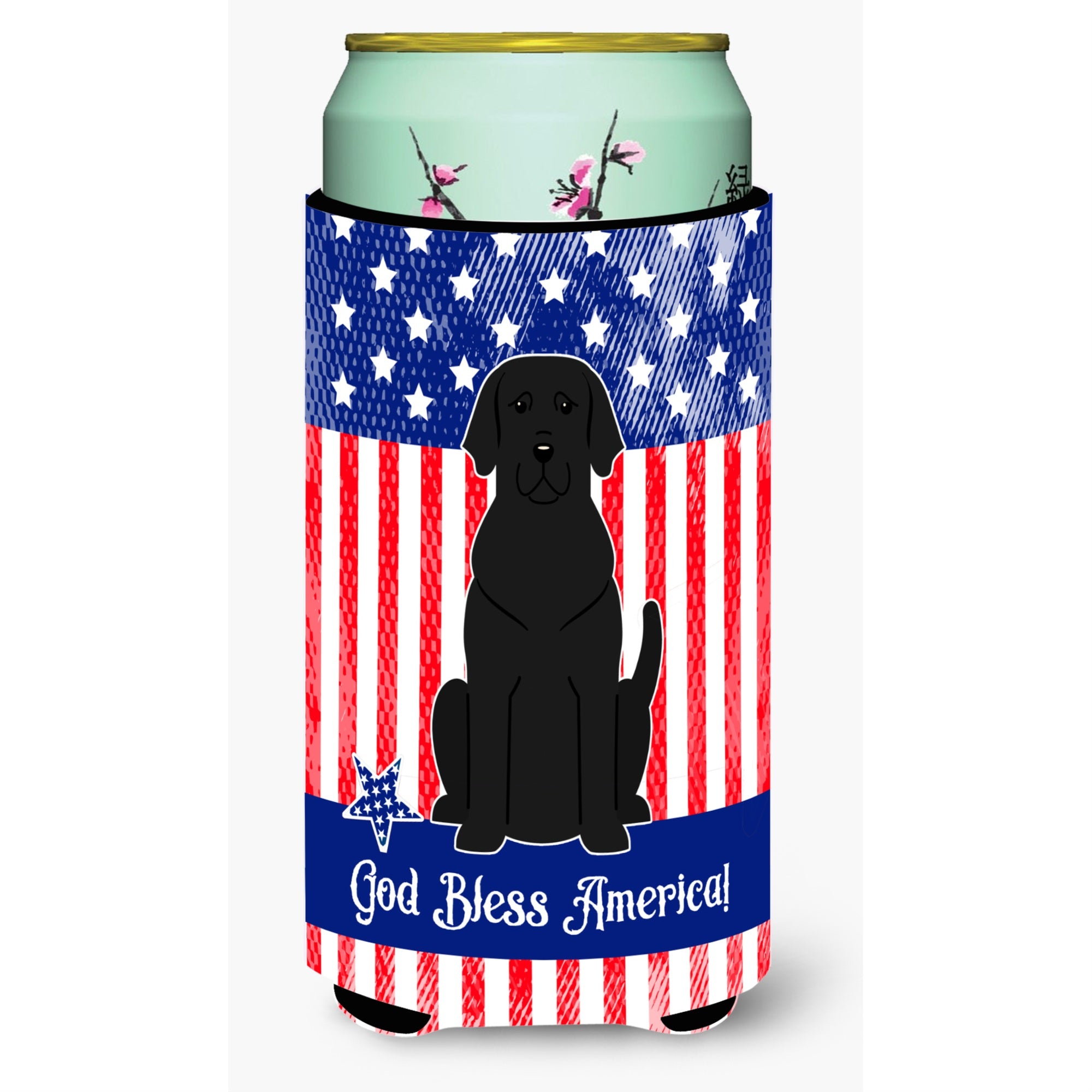 'Caroline'S Treasures Bb3052Tbc Patriotic Usa Black Labrador Tall Boy Hugger Cold-Beverage-Koozies, Multicolor''