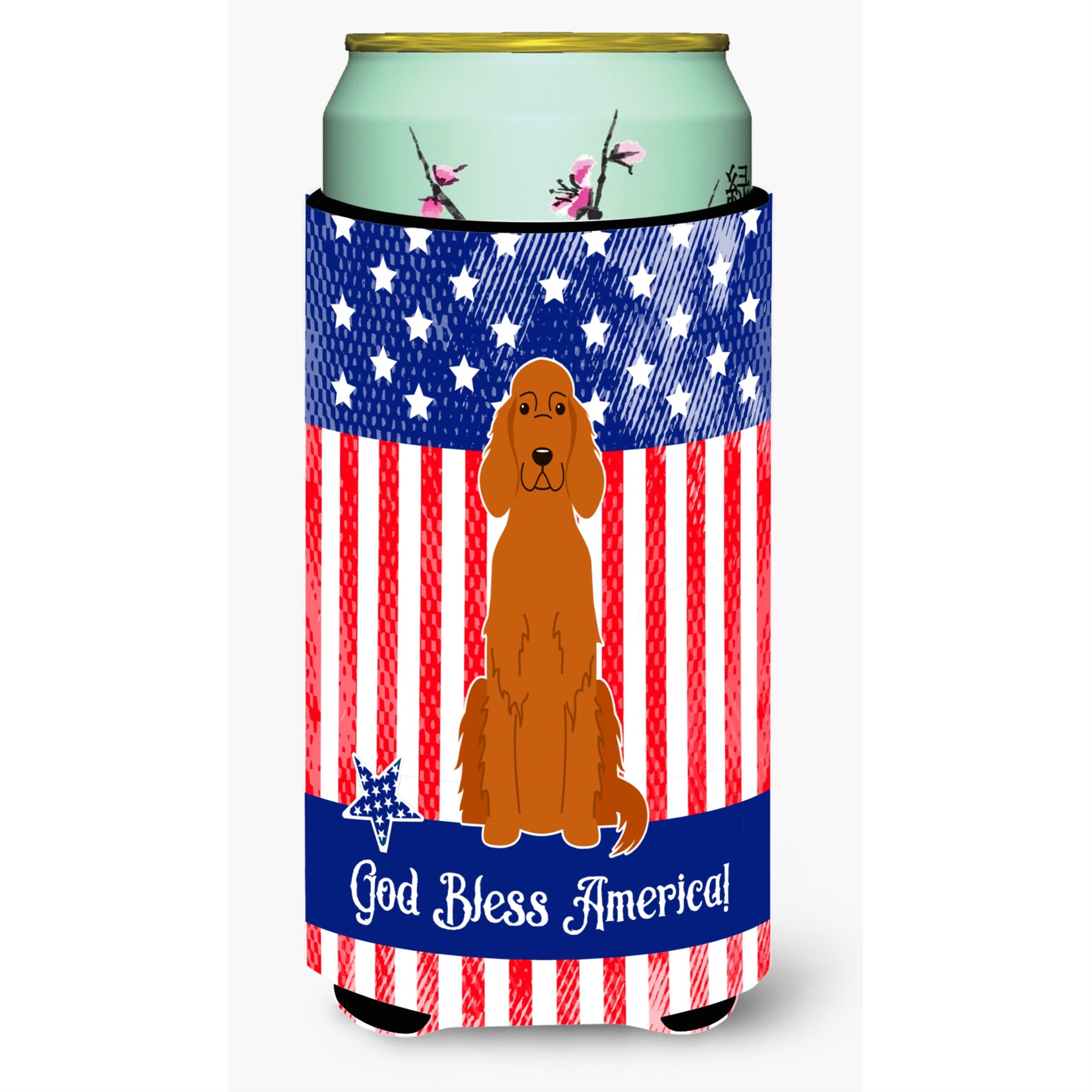 'Caroline'S Treasures Bb3059Tbc Patriotic Usa Irish Setter Tall Boy Hugger Cold-Beverage-Koozies, Multicolor''