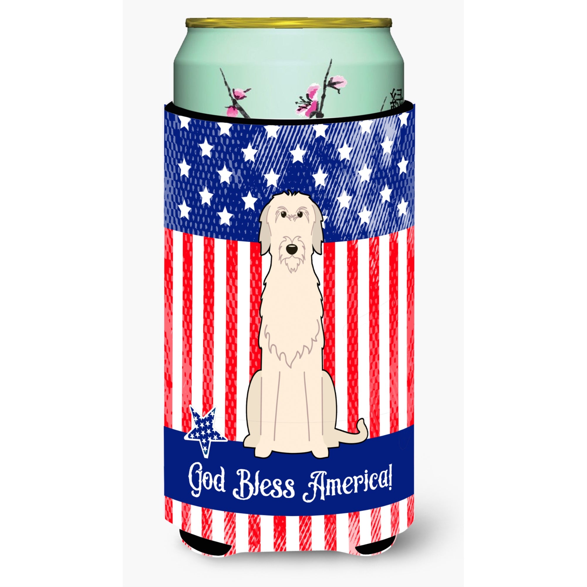 'Caroline'S Treasures Bb3060Tbc Patriotic Usa Irish Wolfhound Tall Boy Hugger Cold-Beverage-Koozies, Multicolor''