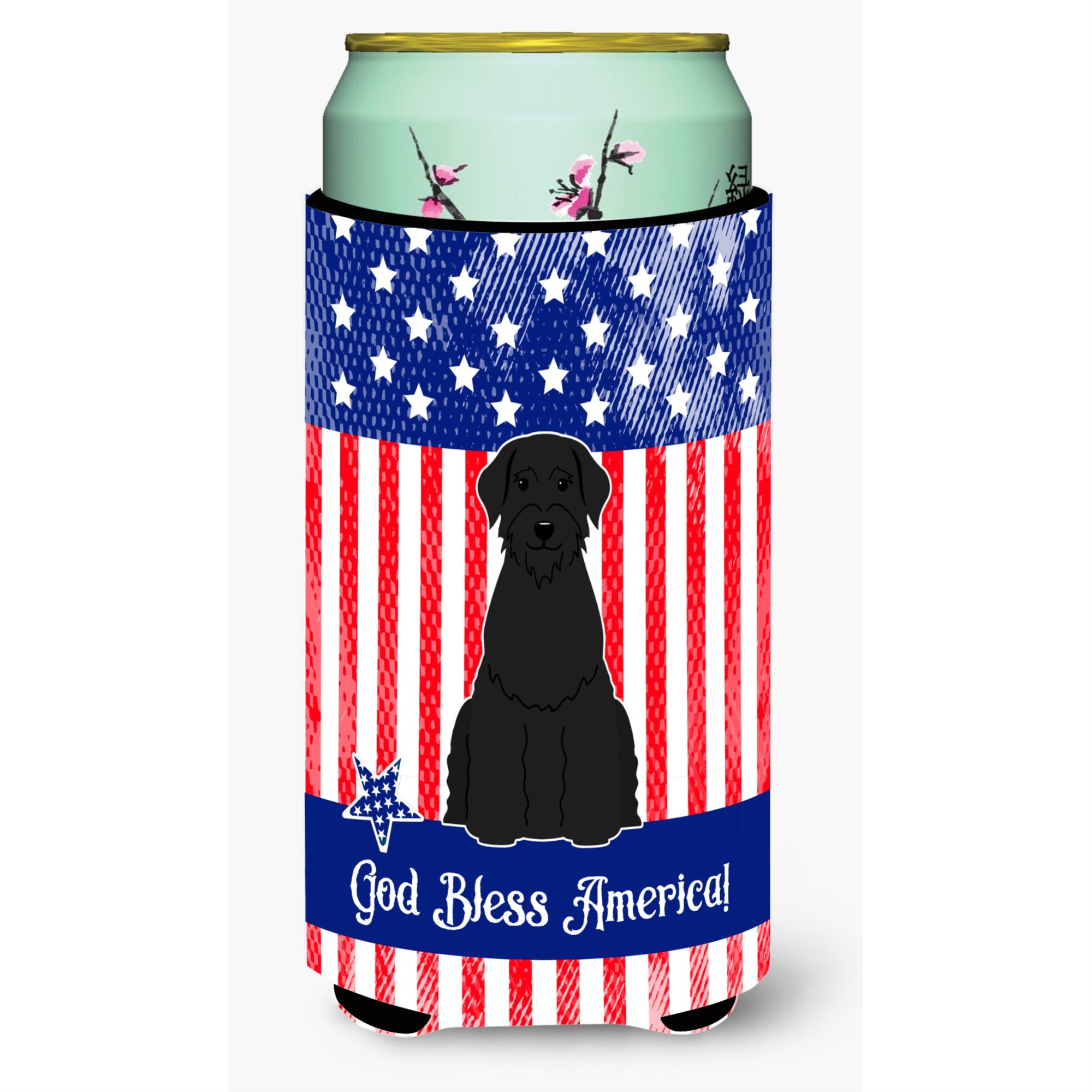 'Caroline'S Treasures Bb3061Tbc Patriotic Usa Giant Schnauzer Tall Boy Hugger Cold-Beverage-Koozies, Multicolor''