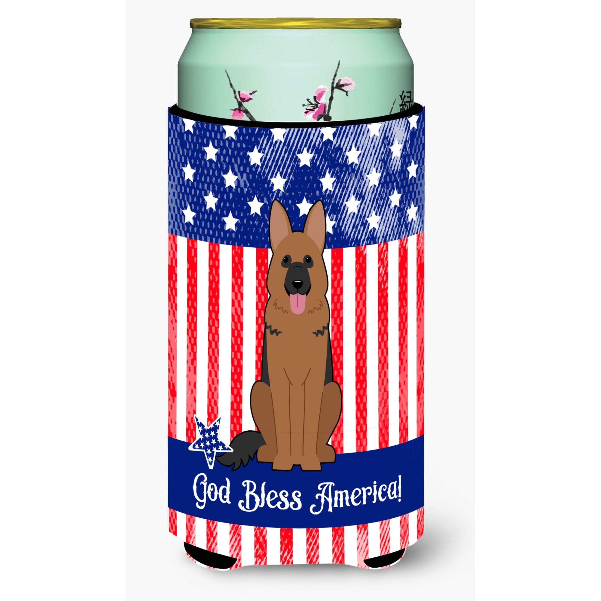 'Caroline'S Treasures Bb3062Tbc Patriotic Usa German Shepherd Tall Boy Hugger Cold-Beverage-Koozies, Multicolor''
