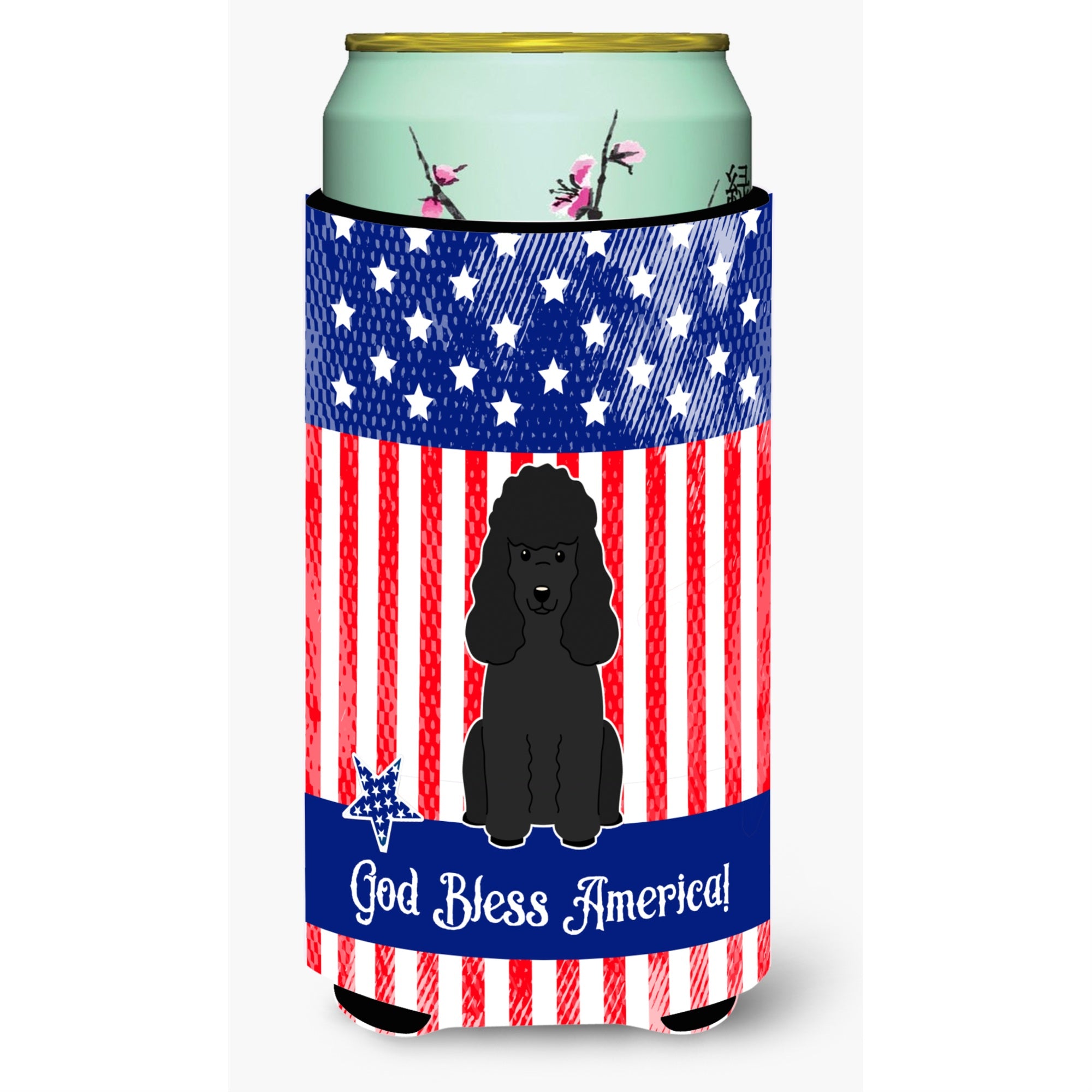 'Caroline'S Treasures Bb3066Tbc Patriotic Usa Poodle Black Tall Boy Hugger Cold-Beverage-Koozies, Multicolor''