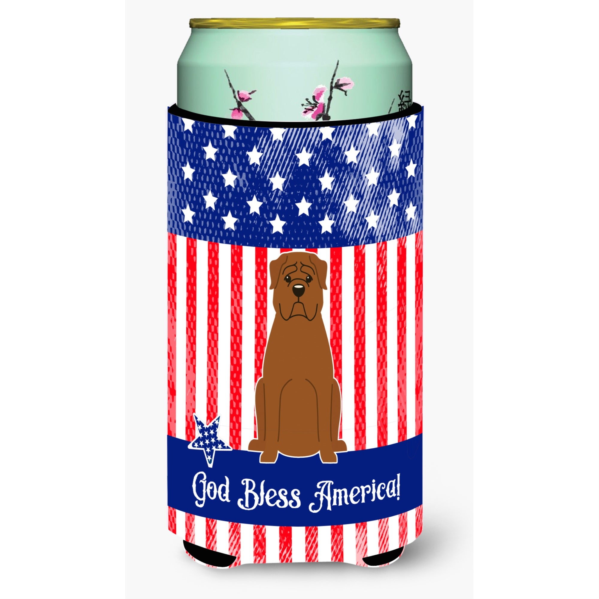 'Caroline'S Treasures Bb3068Tbc Patriotic Usa Dogue De Bourdeaux Tall Boy Hugger Cold-Beverage-Koozies, Multicolor''