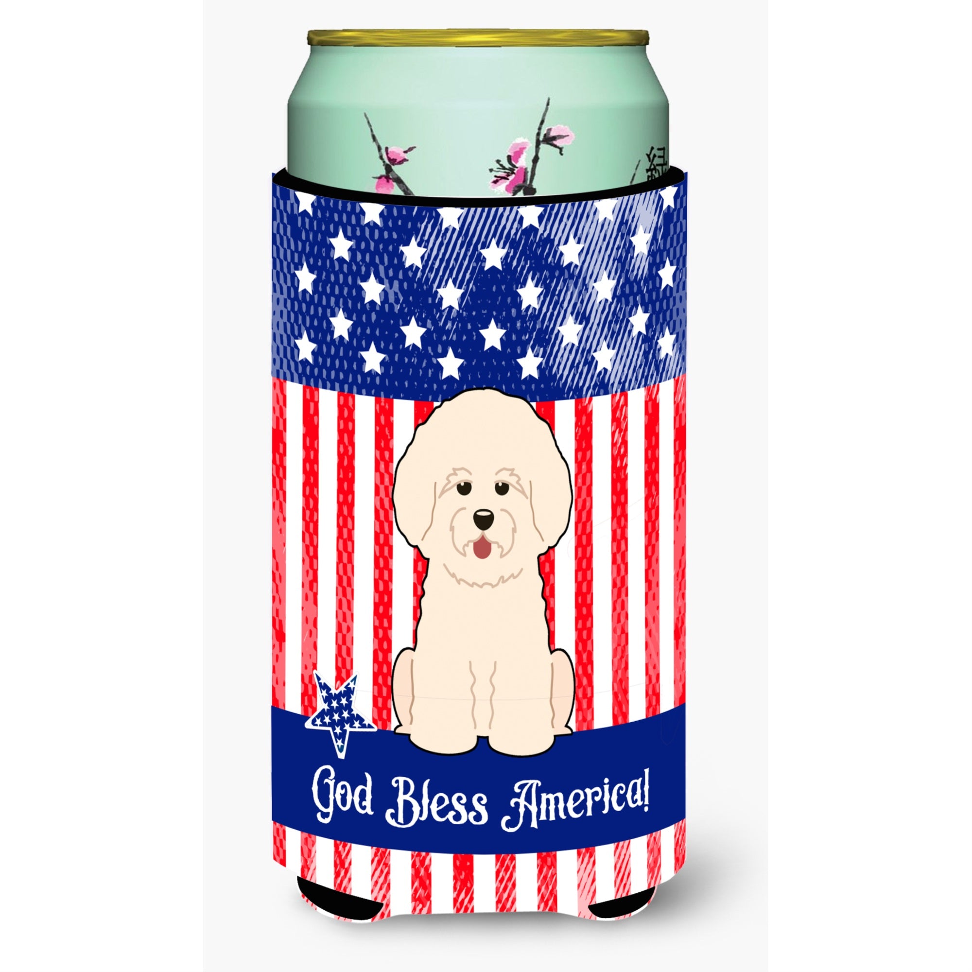 'Caroline'S Treasures Bb3070Tbc Patriotic Usa Bichon Frise Tall Boy Hugger Cold-Beverage-Koozies, Multicolor''