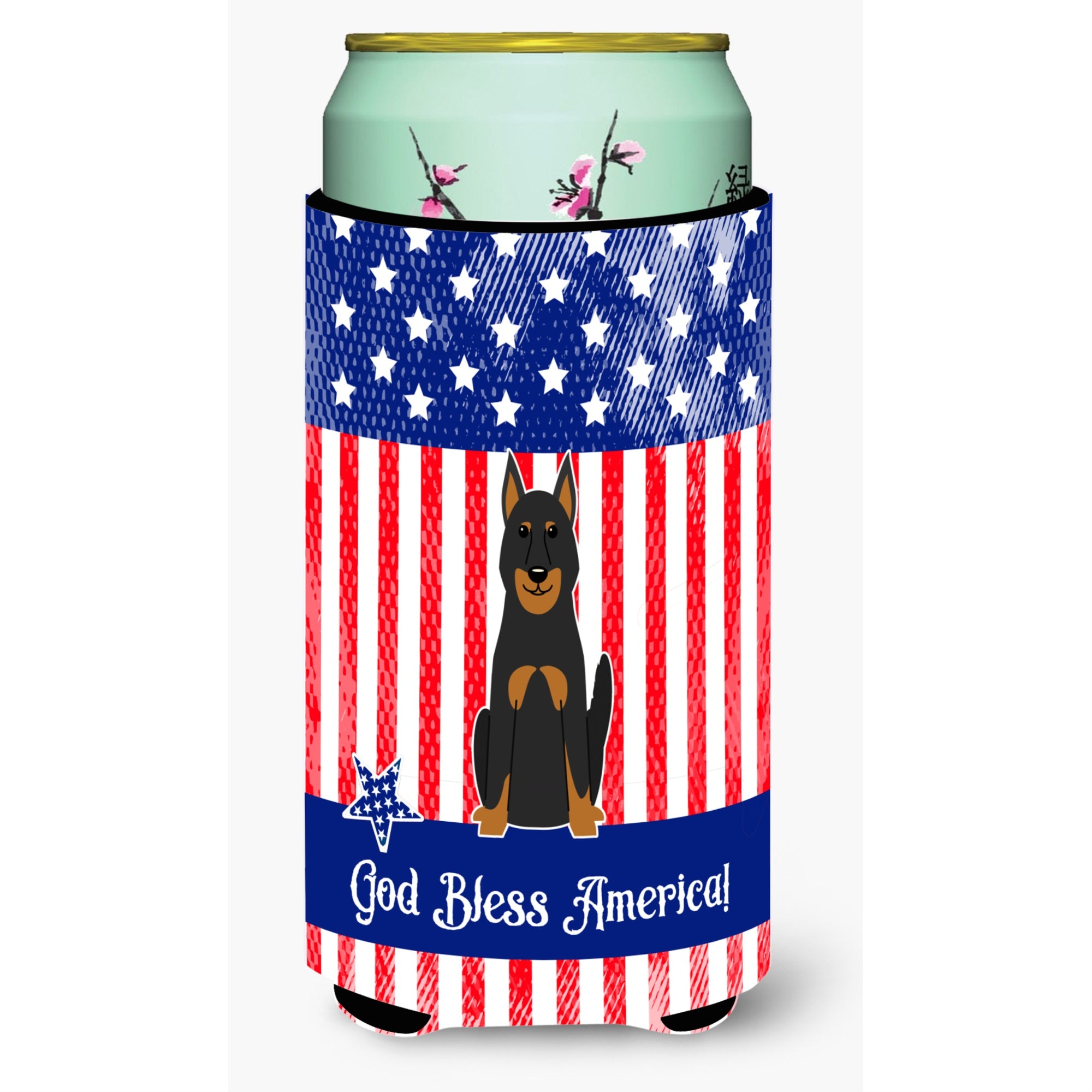 'Caroline'S Treasures Bb3075Tbc Patriotic Usa Beauce Shepherd Dog Tall Boy Hugger Cold-Beverage-Koozies, Multicolor''