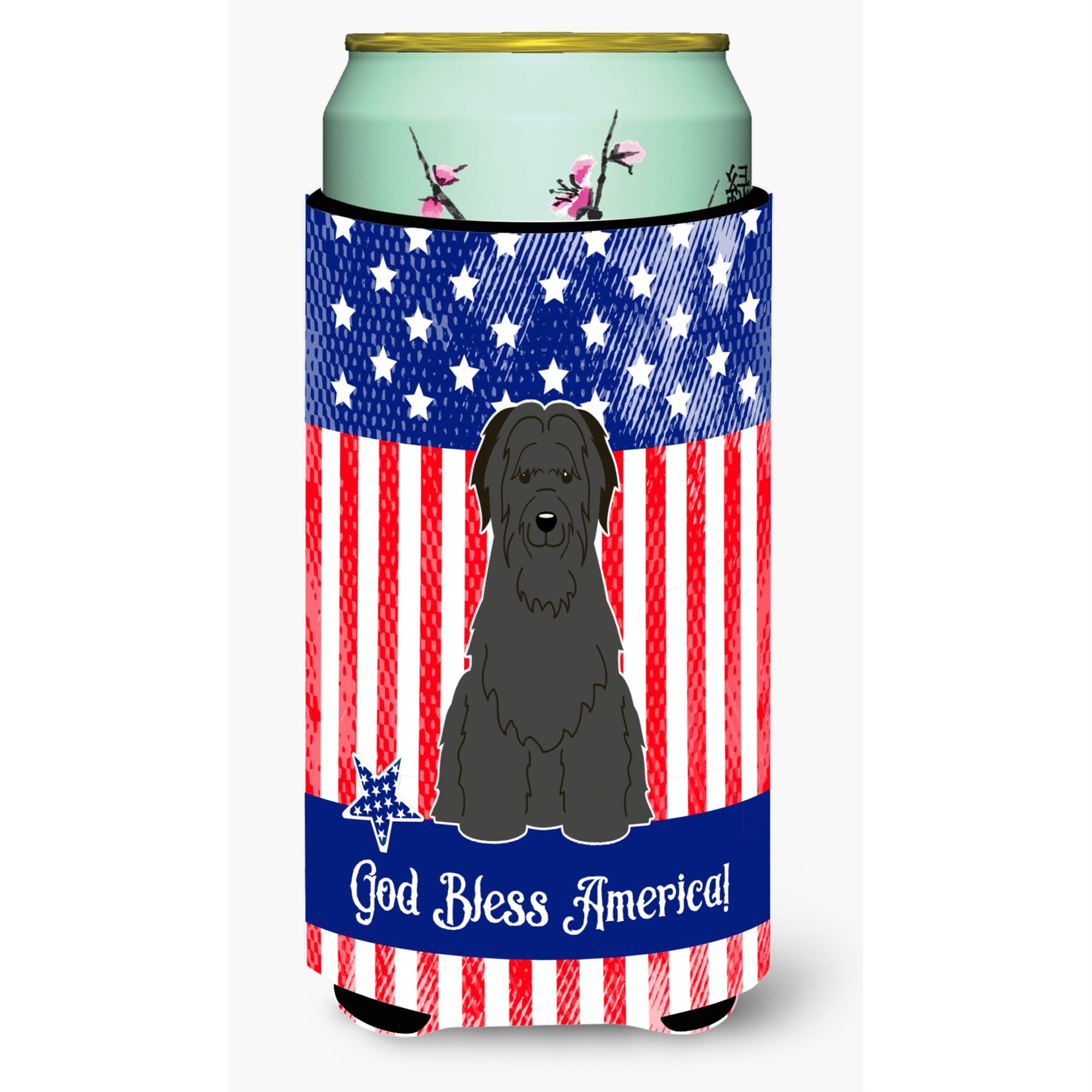 'Caroline'S Treasures Bb3076Tbc Patriotic Usa Briard Black Tall Boy Hugger Cold-Beverage-Koozies, Multicolor''