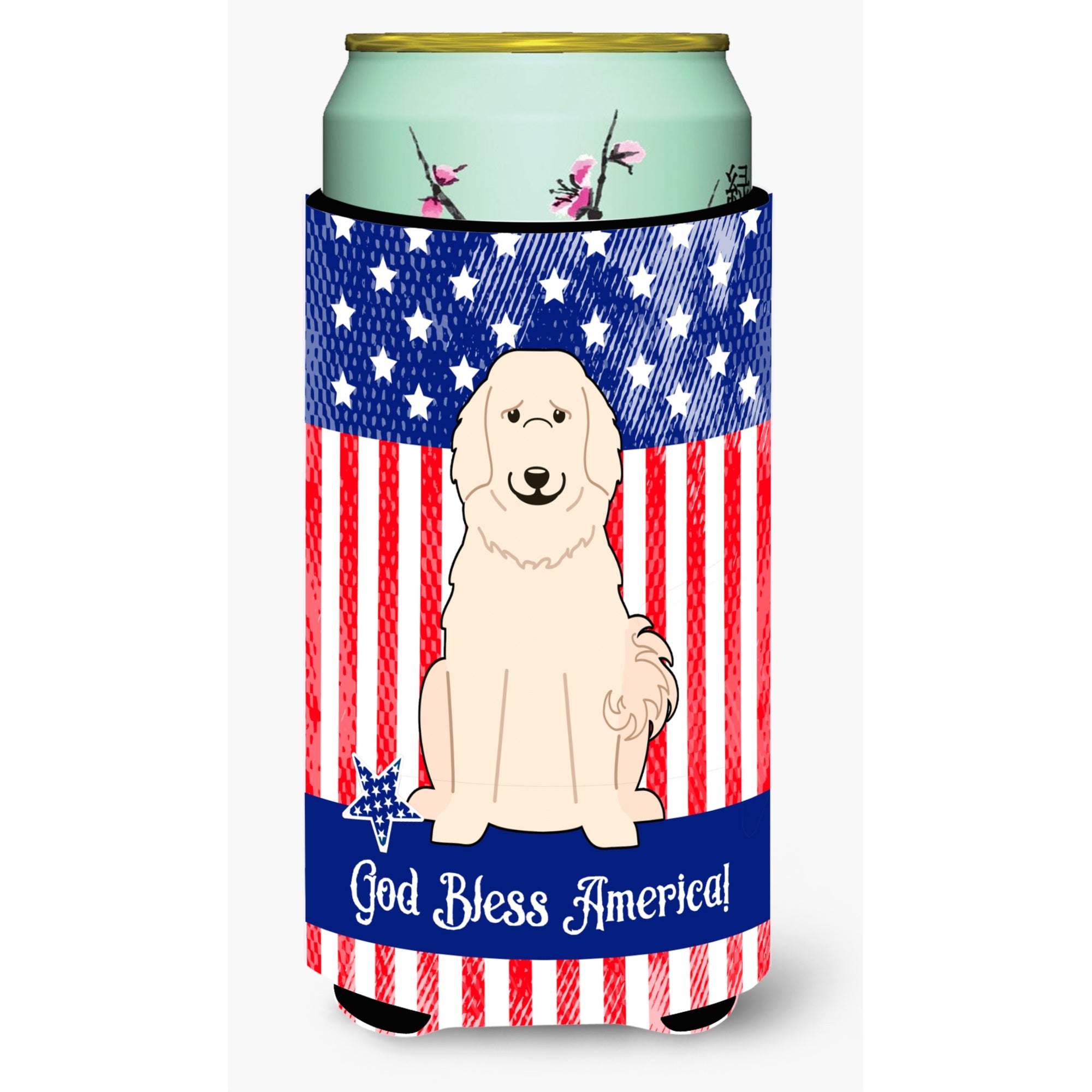 'Caroline'S Treasures Bb3078Tbc Patriotic Usa Pyrenese Tall Boy Hugger Cold-Beverage-Koozies, Multicolor''