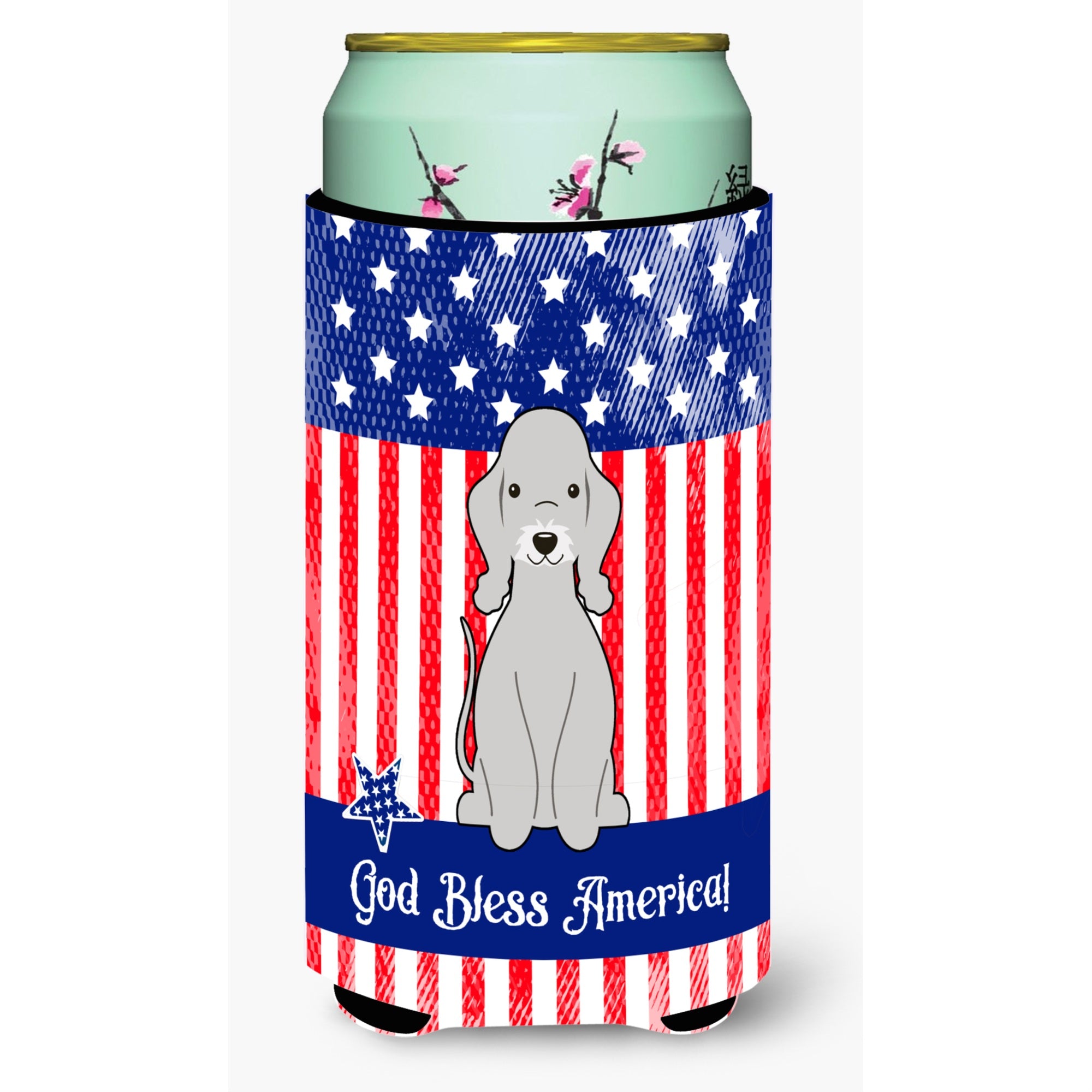 'Caroline'S Treasures Bb3085Tbc Patriotic Usa Bedlington Terrier Blue Tall Boy Hugger Cold-Beverage-Koozies, Multicolor''