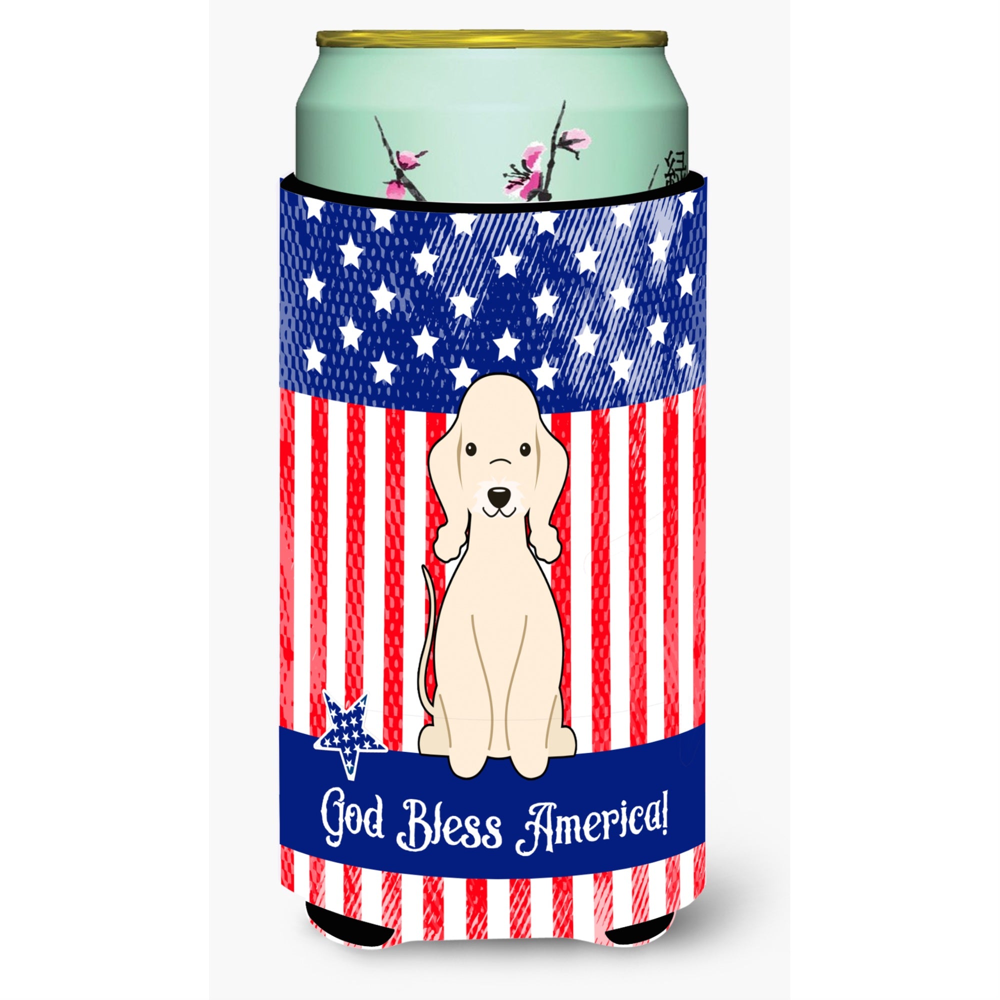 'Caroline'S Treasures Bb3086Tbc Patriotic Usa Bedlington Terrier Sandy Tall Boy Hugger Cold-Beverage-Koozies, Multicolor''