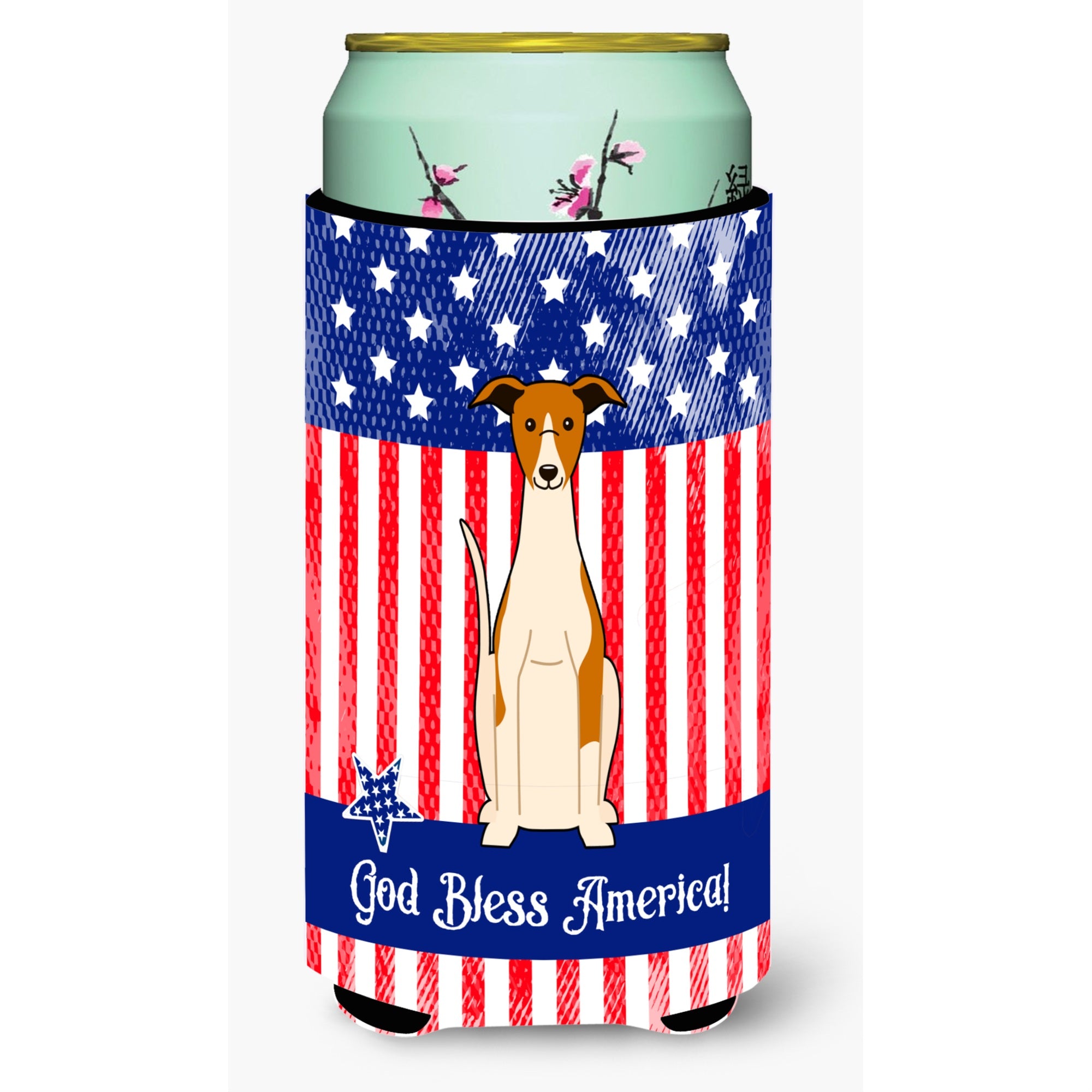 'Caroline'S Treasures Bb3094Tbc Patriotic Usa Whippet Tall Boy Hugger Cold-Beverage-Koozies, Multicolor''