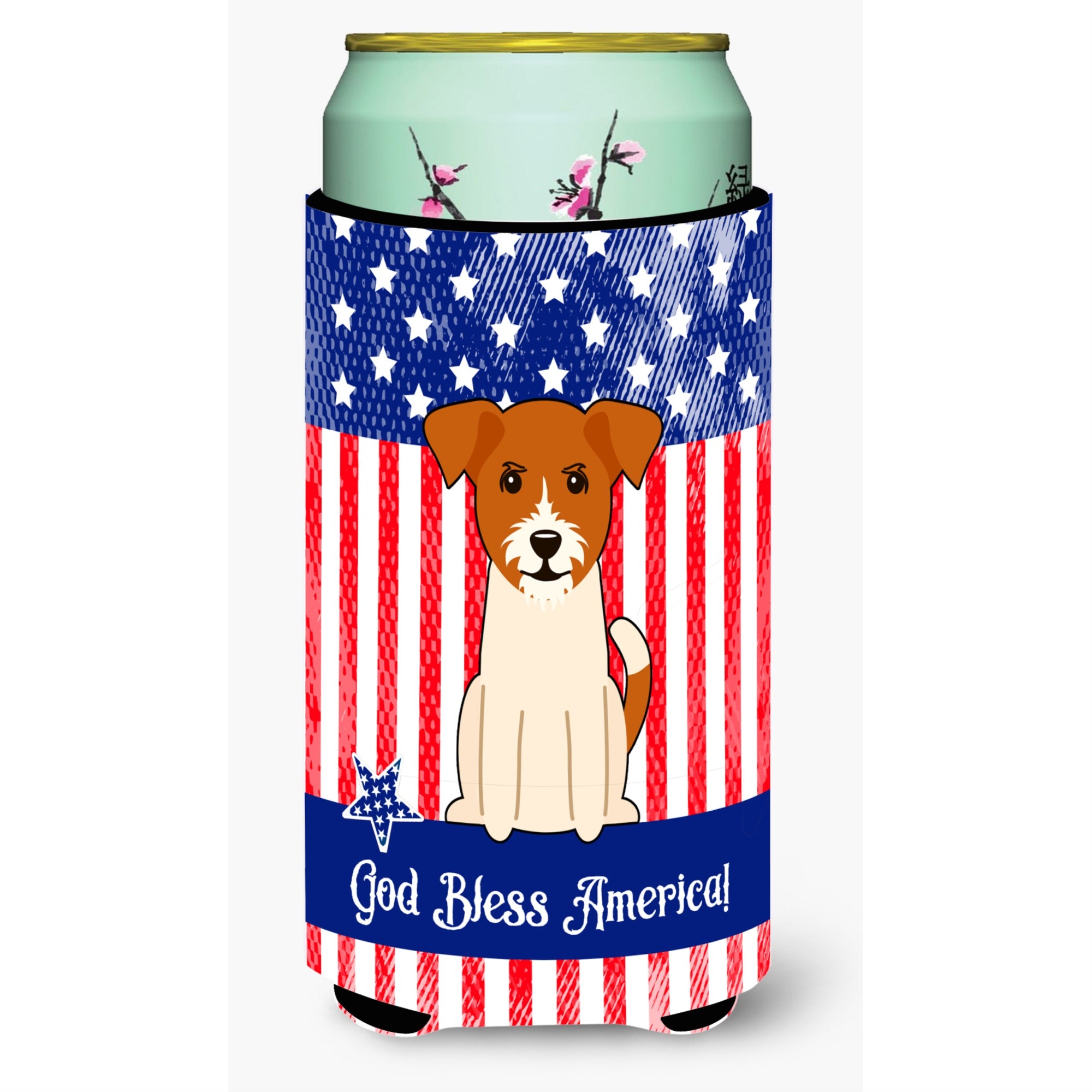 'Caroline'S Treasures Bb3103Tbc Patriotic Usa Jack Russell Terrier Tall Boy Hugger Cold-Beverage-Koozies, Multicolor''