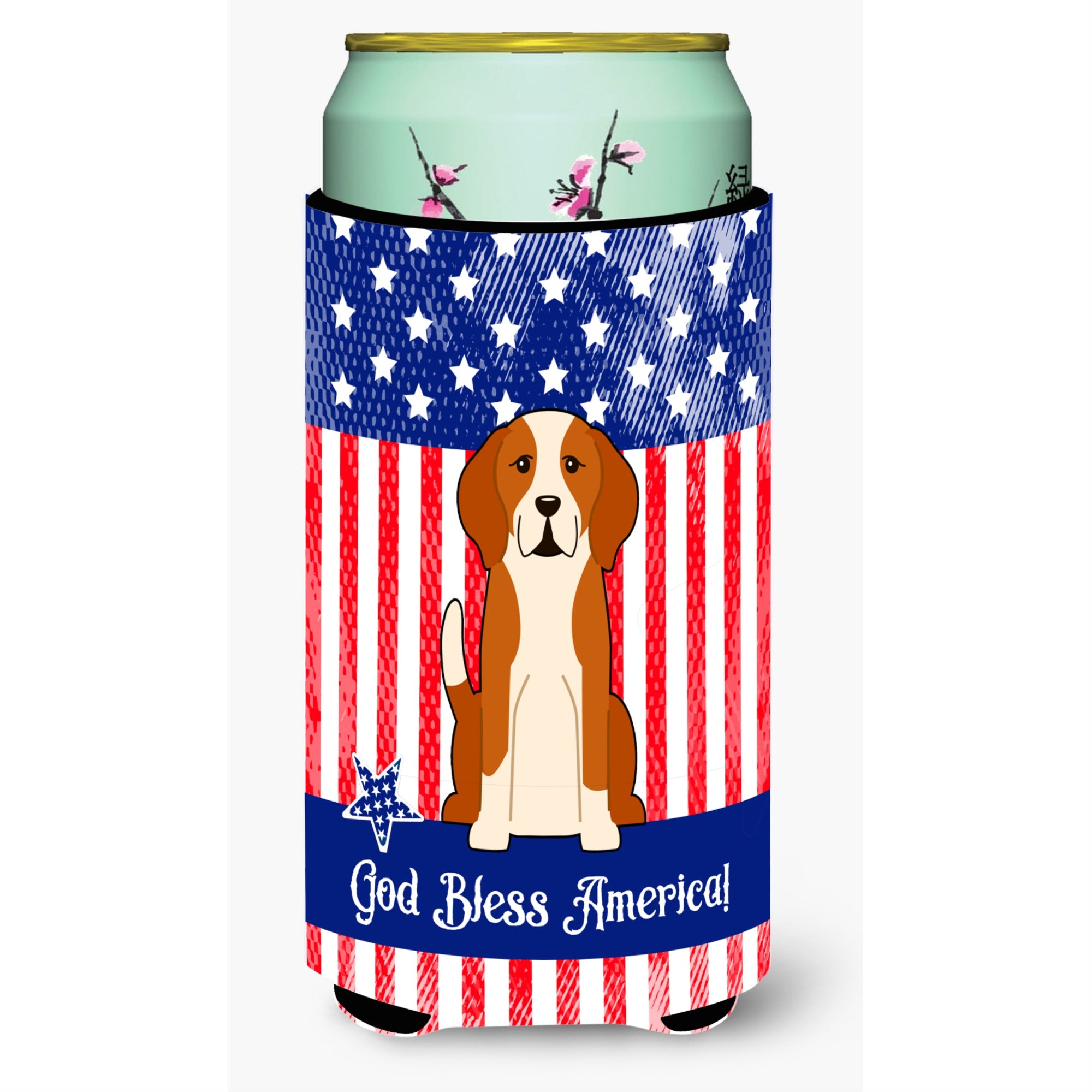'Caroline'S Treasures Bb3105Tbc Patriotic Usa English Foxhound Tall Boy Hugger Cold-Beverage-Koozies, Multicolor''