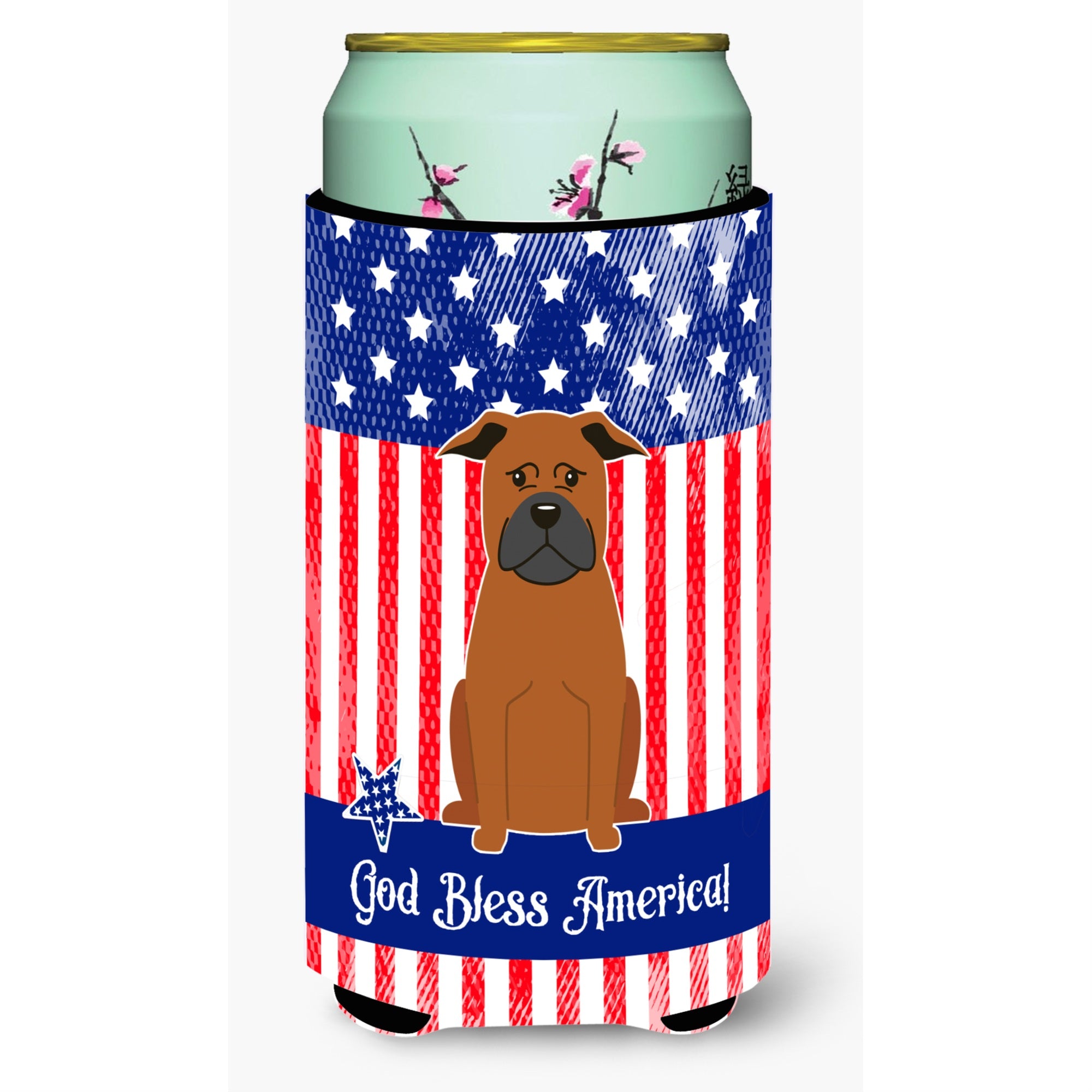 'Caroline'S Treasures Bb3106Tbc Patriotic Usa Chinese Chongqing Dog Tall Boy Hugger Cold-Beverage-Koozies, Multicolor''