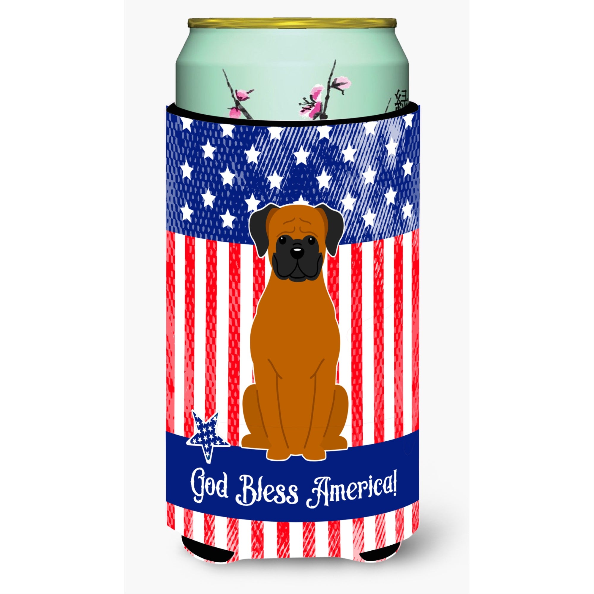 'Caroline'S Treasures Bb3110Tbc Patriotic Usa Fawn Boxer Tall Boy Hugger Cold-Beverage-Koozies, Multicolor''