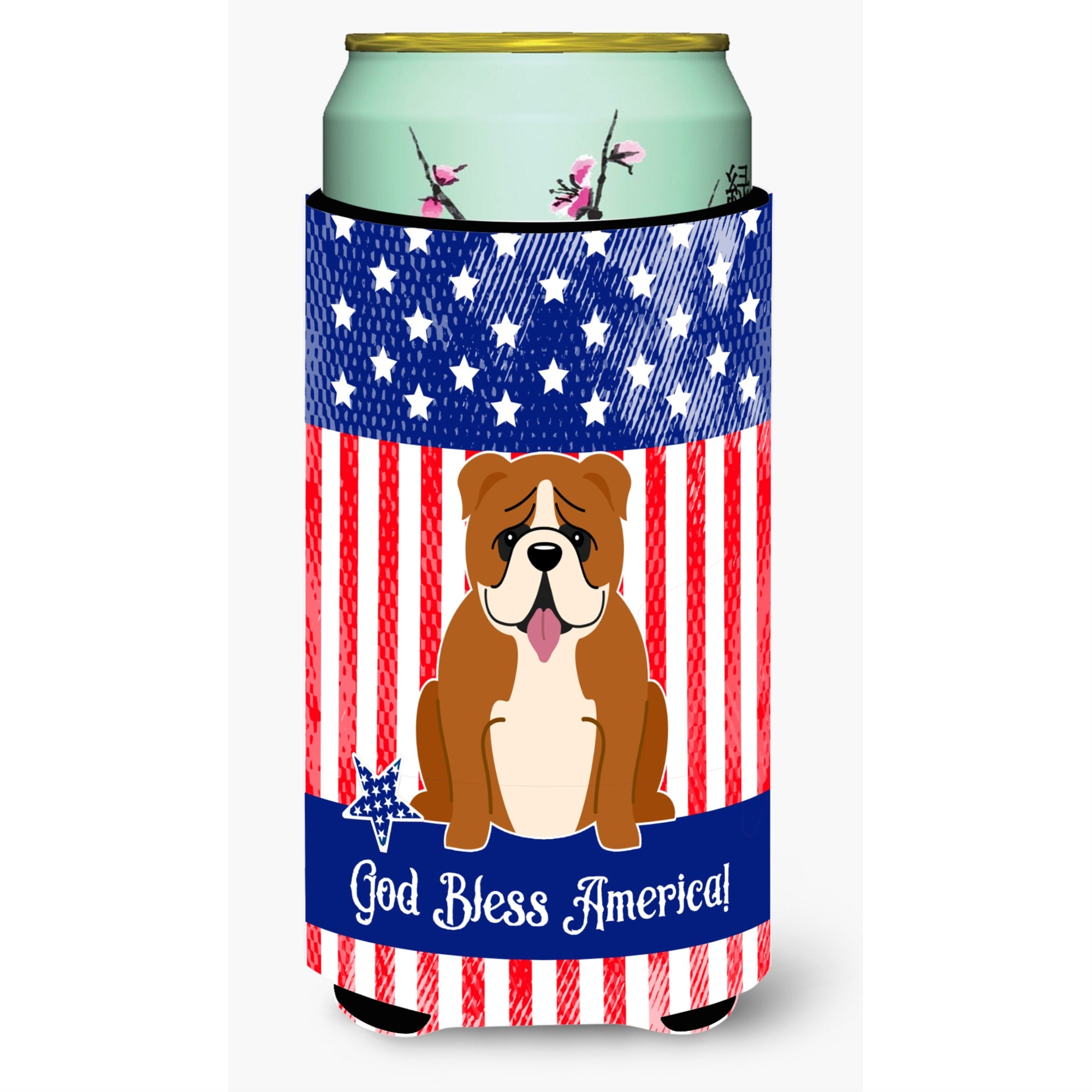 'Caroline'S Treasures Bb3115Tbc Usa English Bulldog Red White Tall Boy Hugger Cold-Beverage-Koozies, Multicolor''