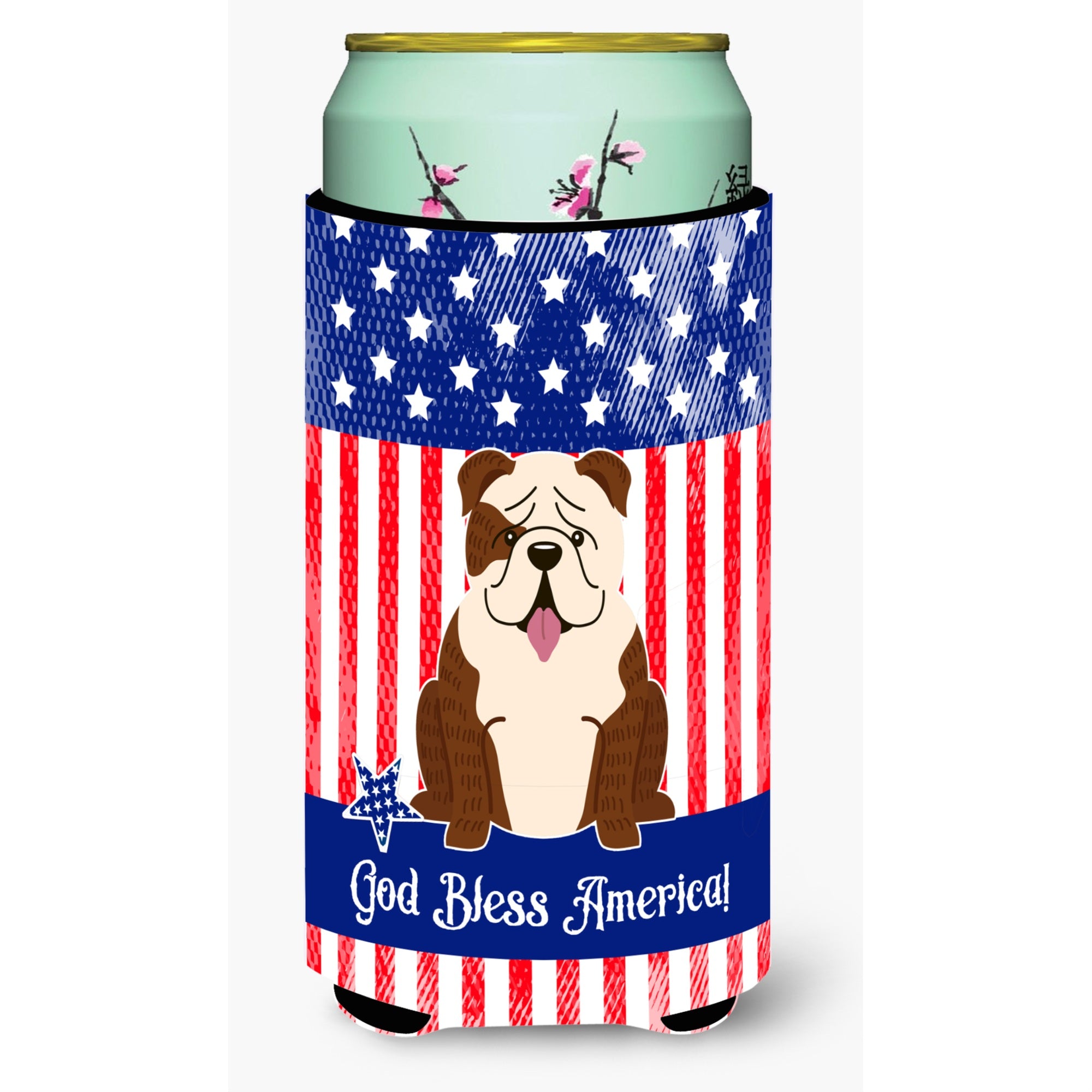 'Caroline'S Treasures Bb3116Tbc Usa English Bulldog Brindle White Tall Boy Hugger Cold-Beverage-Koozies, Multicolor''
