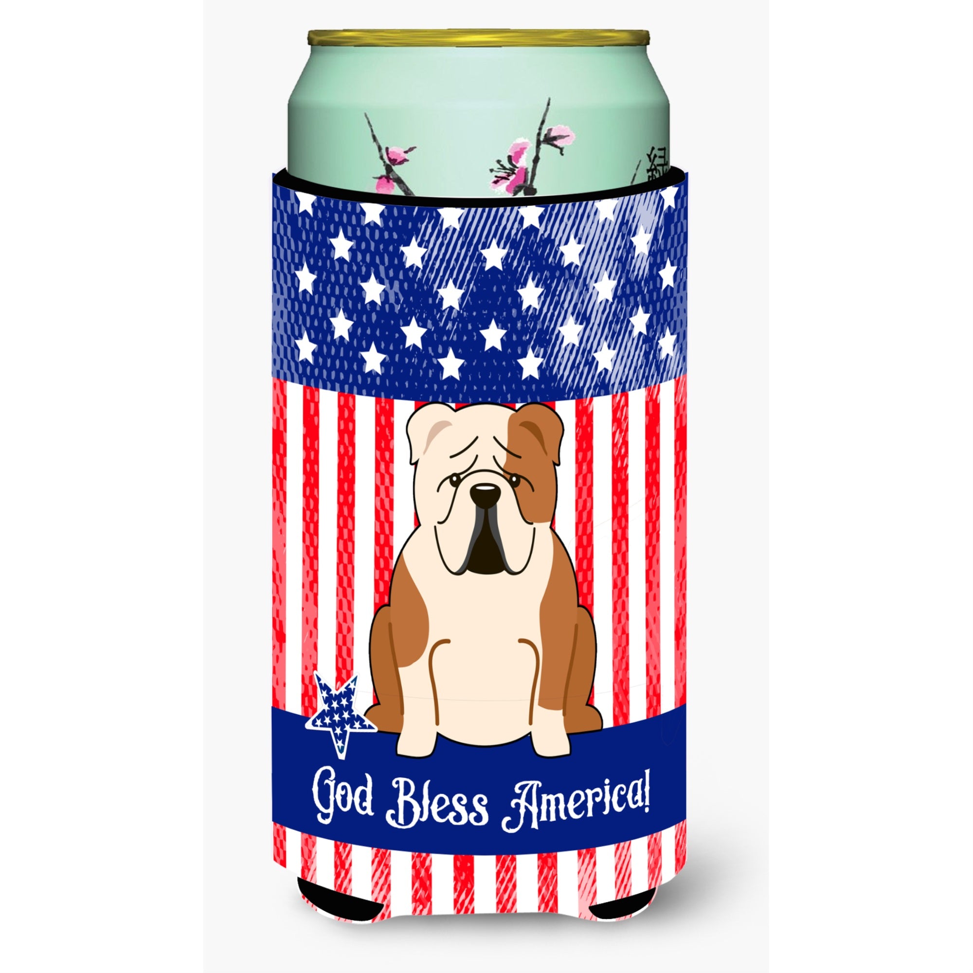 'Caroline'S Treasures Bb3120Tbc Usa English Bulldog Fawn White Tall Boy Hugger Cold-Beverage-Koozies, Multicolor''