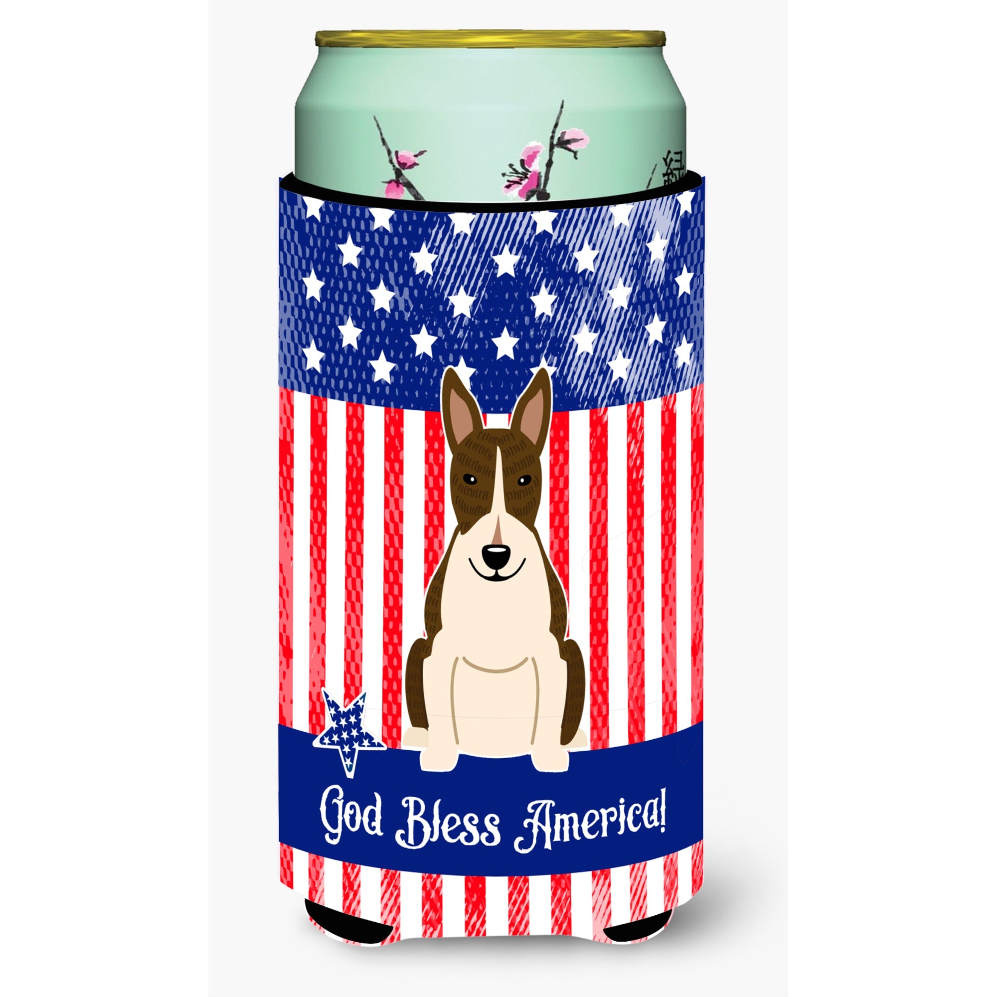 'Caroline'S Treasures Bb3131Tbc Usa Bull Terrier Dark Brindle Tall Boy Hugger Cold-Beverage-Koozies, Multicolor''