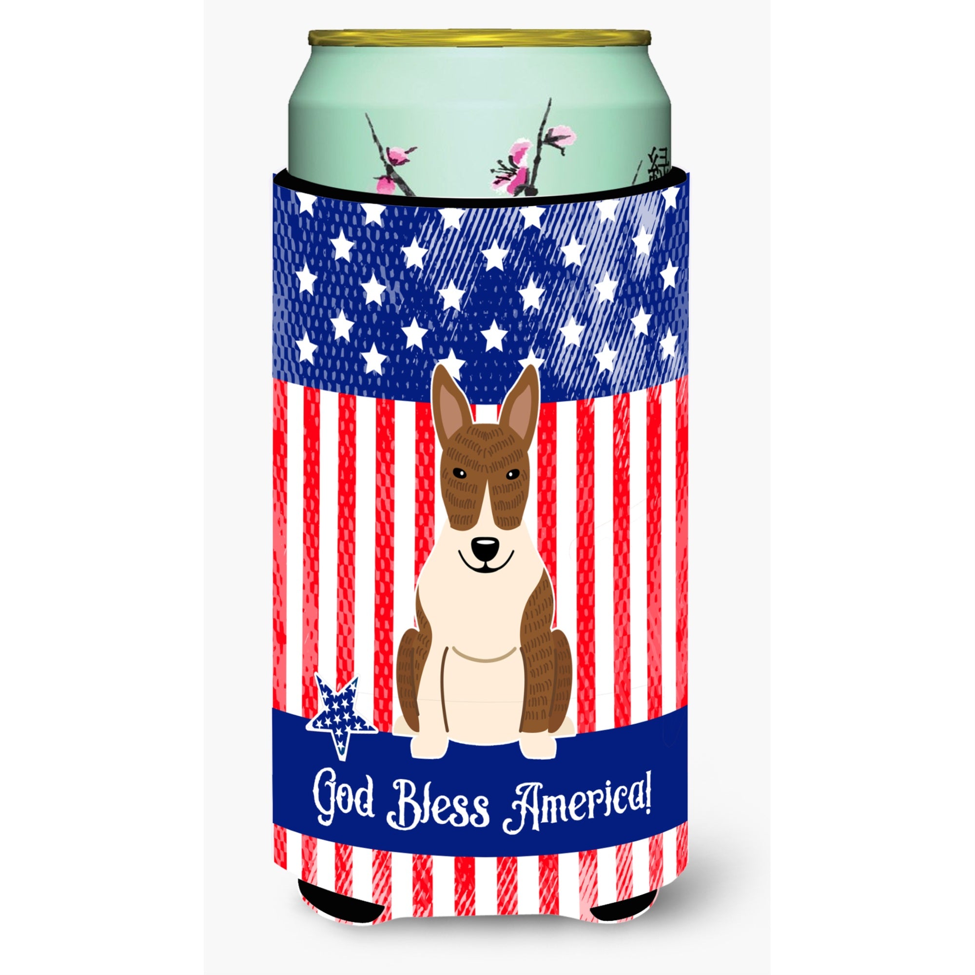 'Caroline'S Treasures Bb3132Tbc Patriotic Usa Bull Terrier Brindle Tall Boy Hugger Cold-Beverage-Koozies, Multicolor''