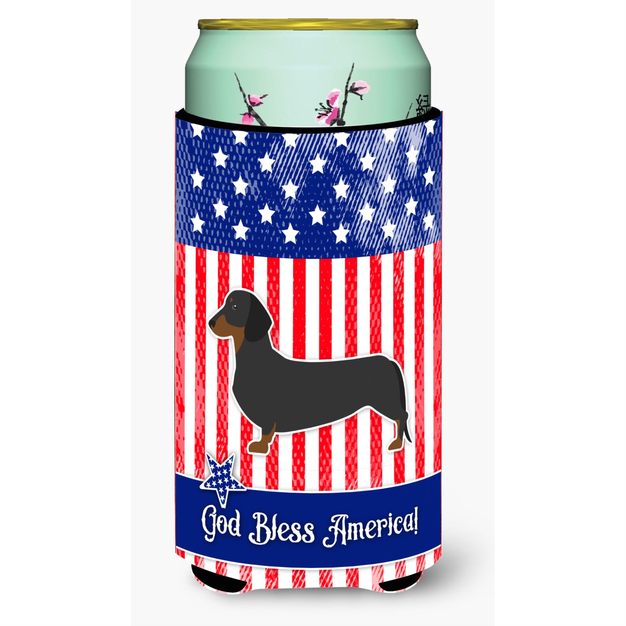 'Caroline'S Treasures Usa Patriotic Dachshund Tall Boy Beverage Insulator Hugger, Multicolor''