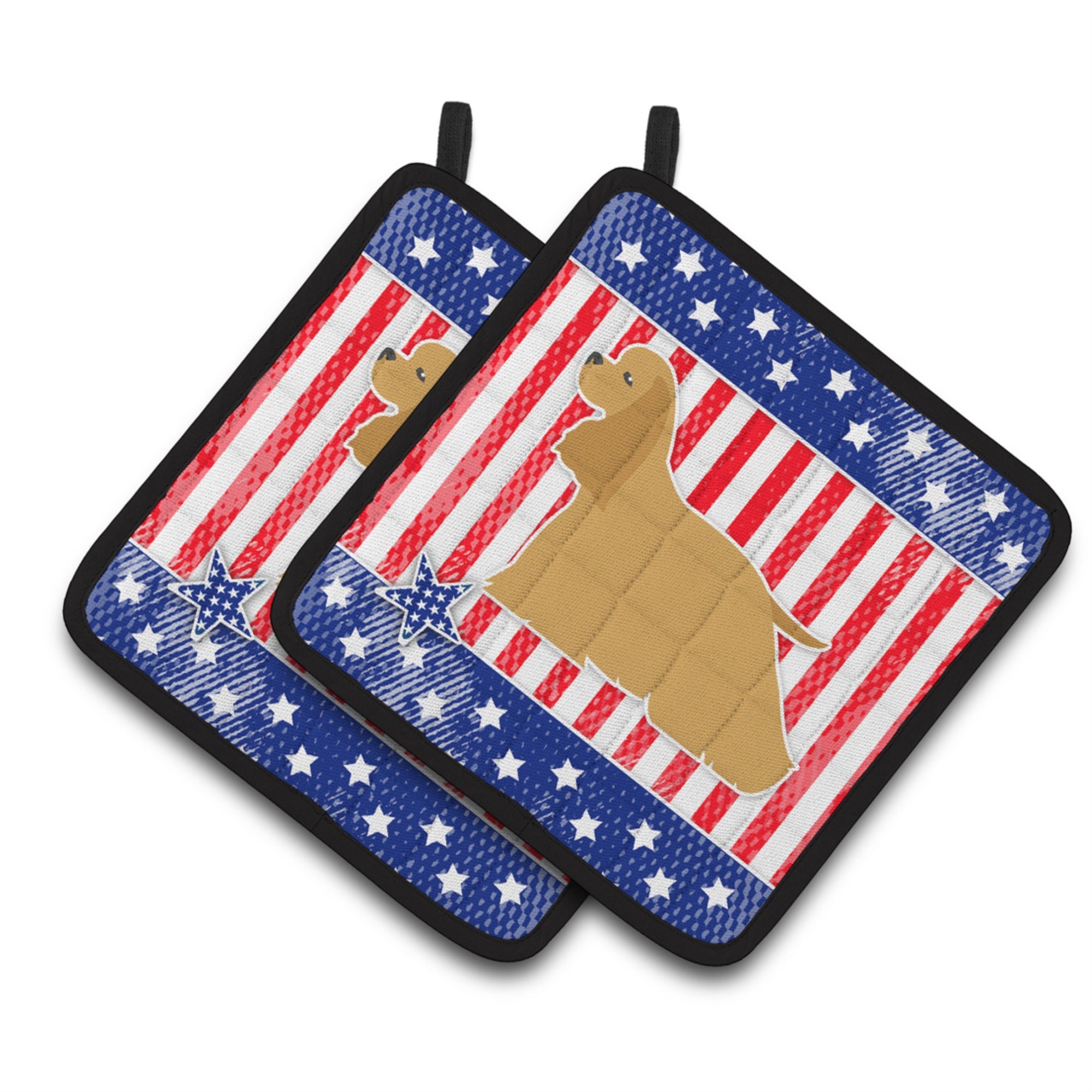 'Caroline'S Treasures Usa Patriotic Cocker Spaniel Pair Of Pot Holders Bb3286Pthd, 7.5Hx7.5W, Multicolor''