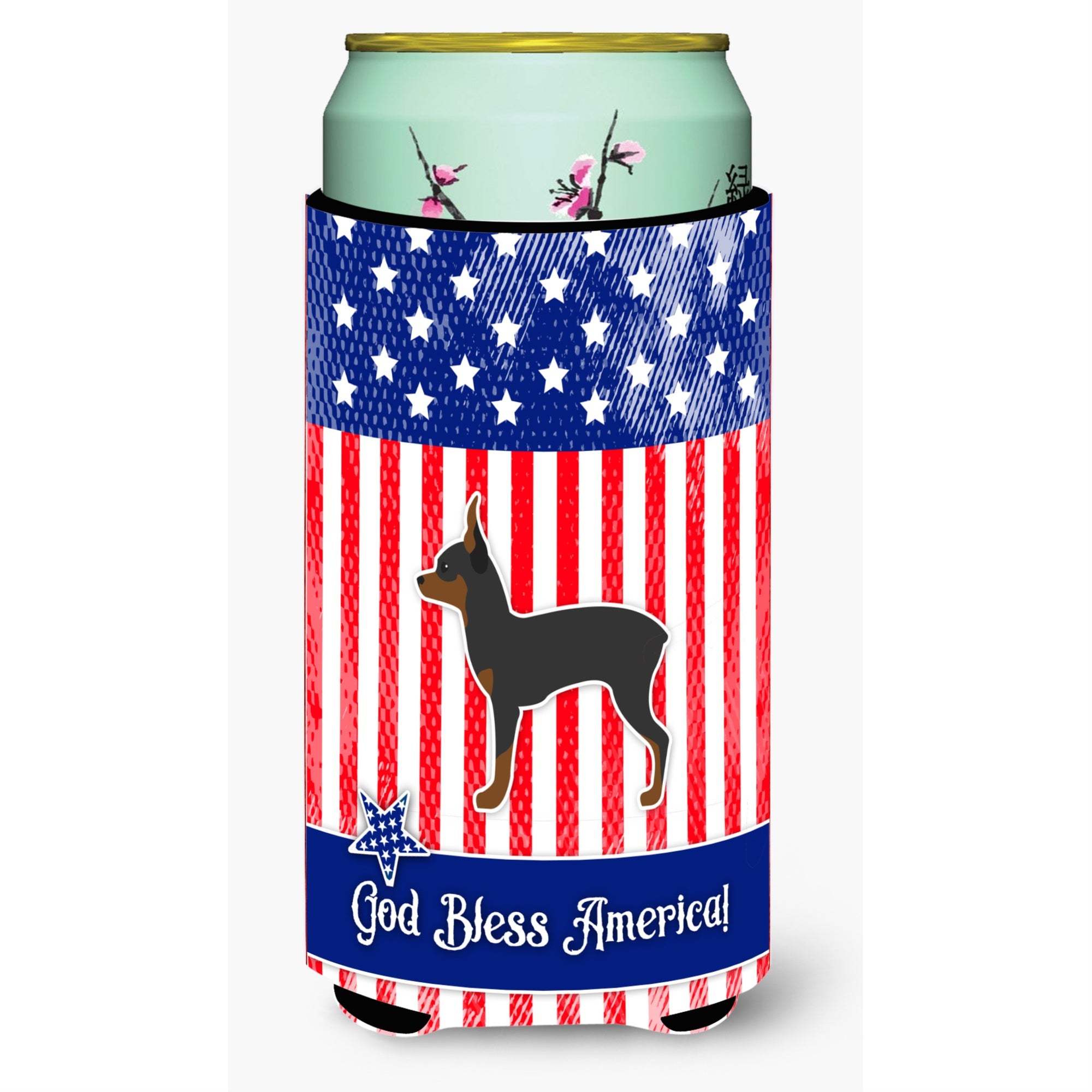 'Caroline'S Treasures Usa Patriotic Toy Fox Terrier Tall Boy Beverage Insulator Hugger, Multicolor''