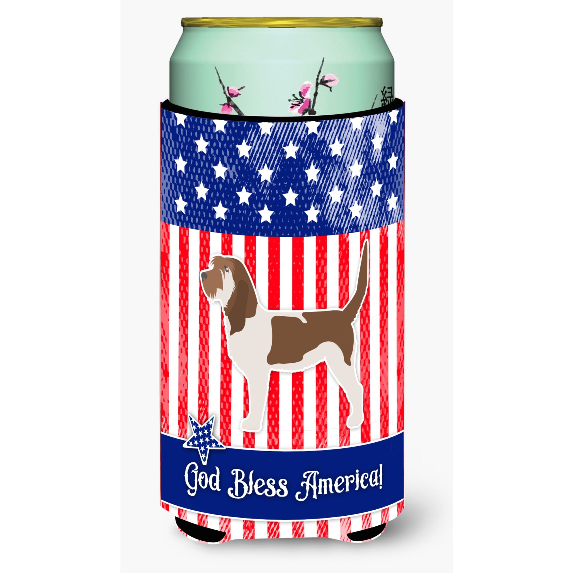 'Caroline'S Treasures Usa Patriotic Grand Basset Griffon Vendeen Tall Boy Beverage Insulator Hugger, Multicolor''