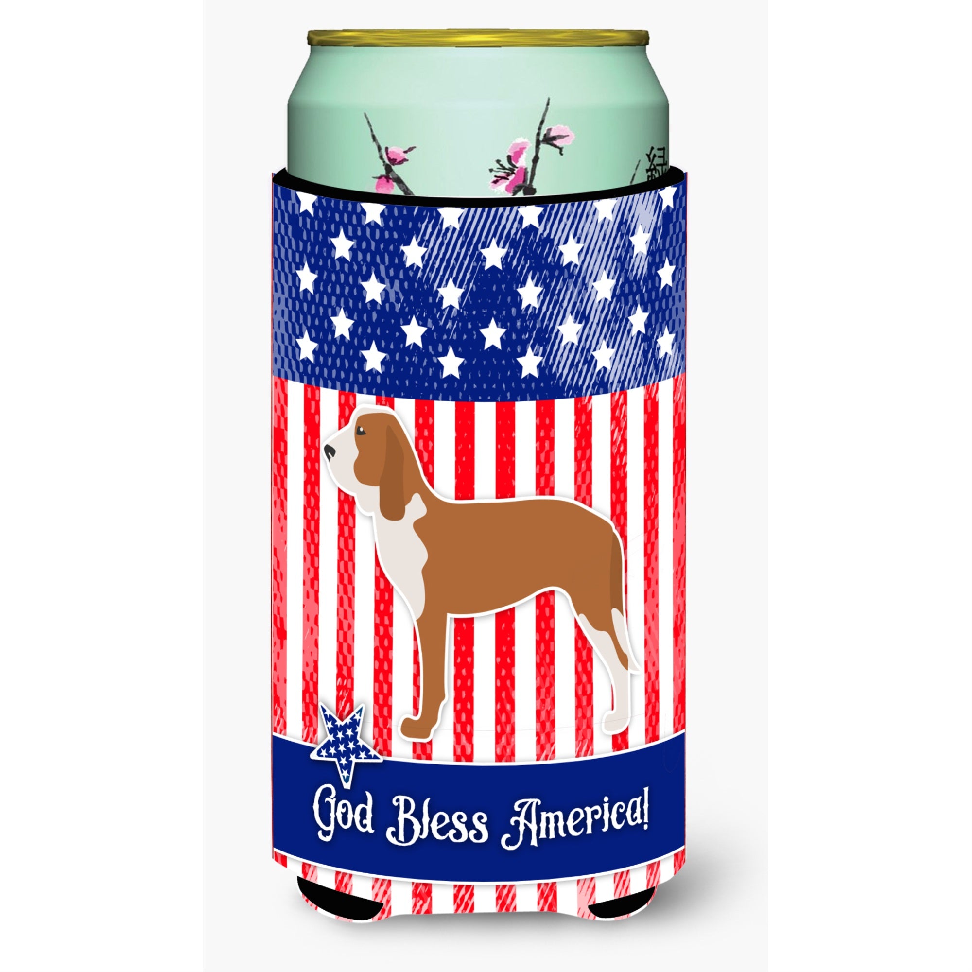 'Caroline'S Treasures Usa Patriotic Spanish Hound Tall Boy Beverage Insulator Hugger, Multicolor''