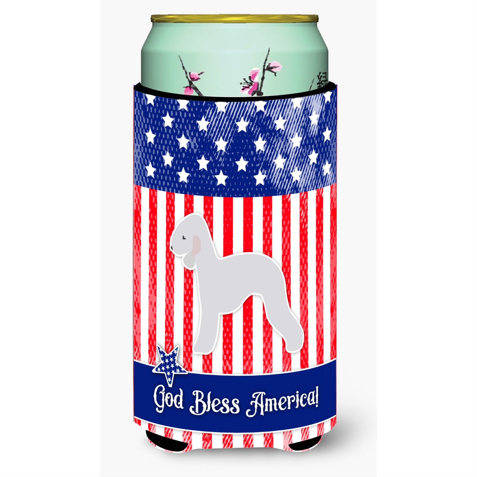 'Caroline'S Treasures Usa Patriotic Bedlington Terrier Tall Boy Beverage Insulator Hugger, Multicolor''
