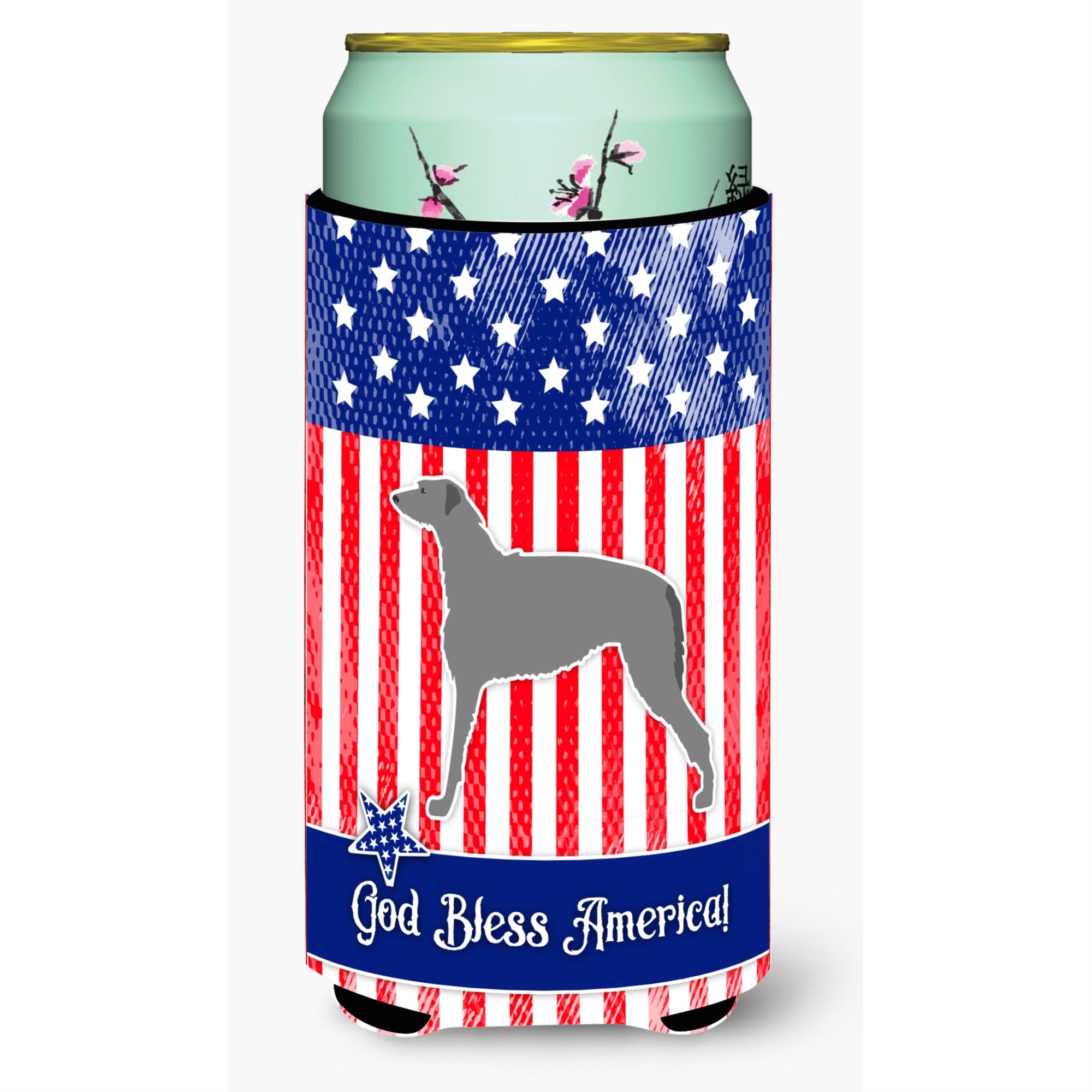 'Caroline'S Treasures Usa Patriotic Scottish Deerhound Tall Boy Beverage Insulator Hugger, Multicolor''