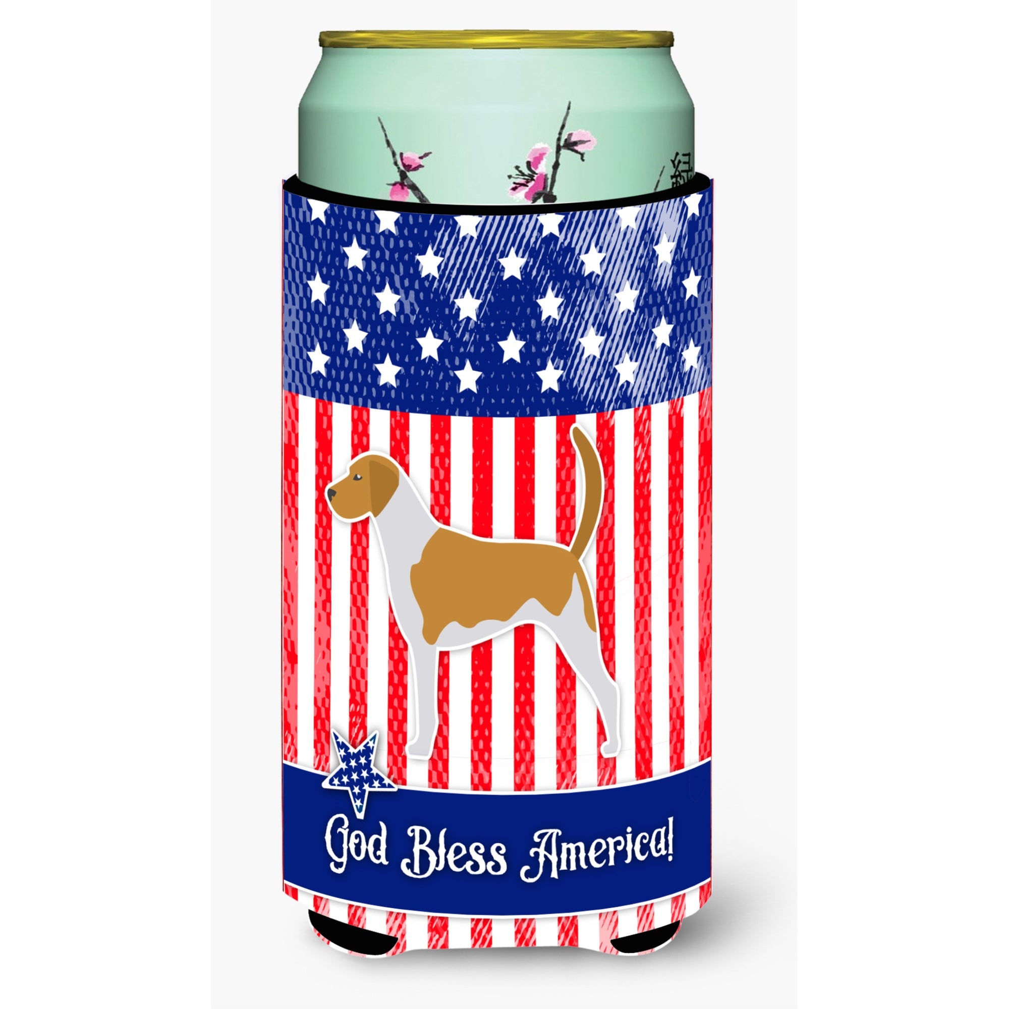 'Caroline'S Treasures Usa Patriotic American Foxhound Tall Boy Beverage Insulator Hugger, Multicolor''