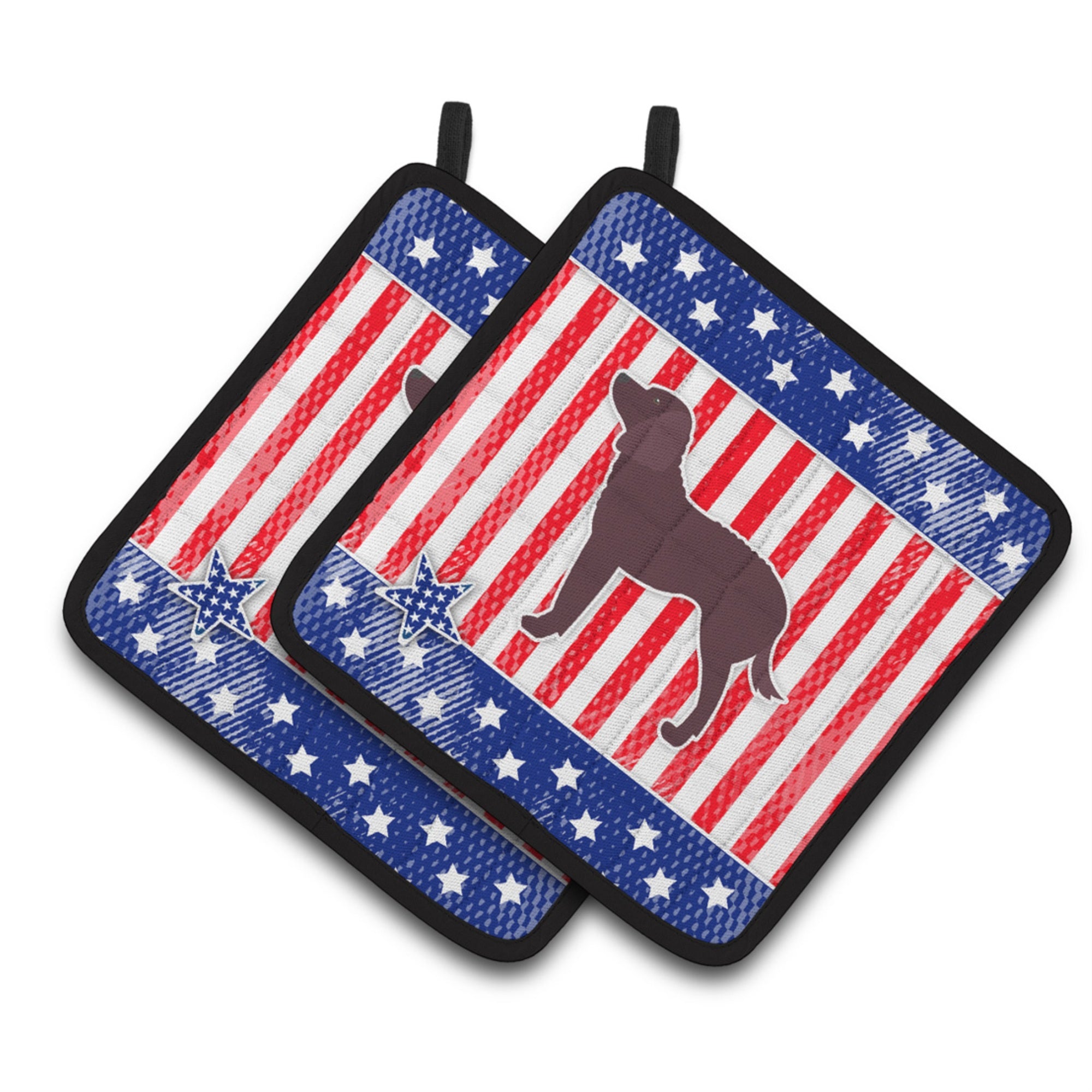 'Caroline'S Treasures Ausa Patriotic Merican Water Spaniel Pair Of Pot Holders Bb3301Pthd, 7.5Hx7.5W, Multicolor''