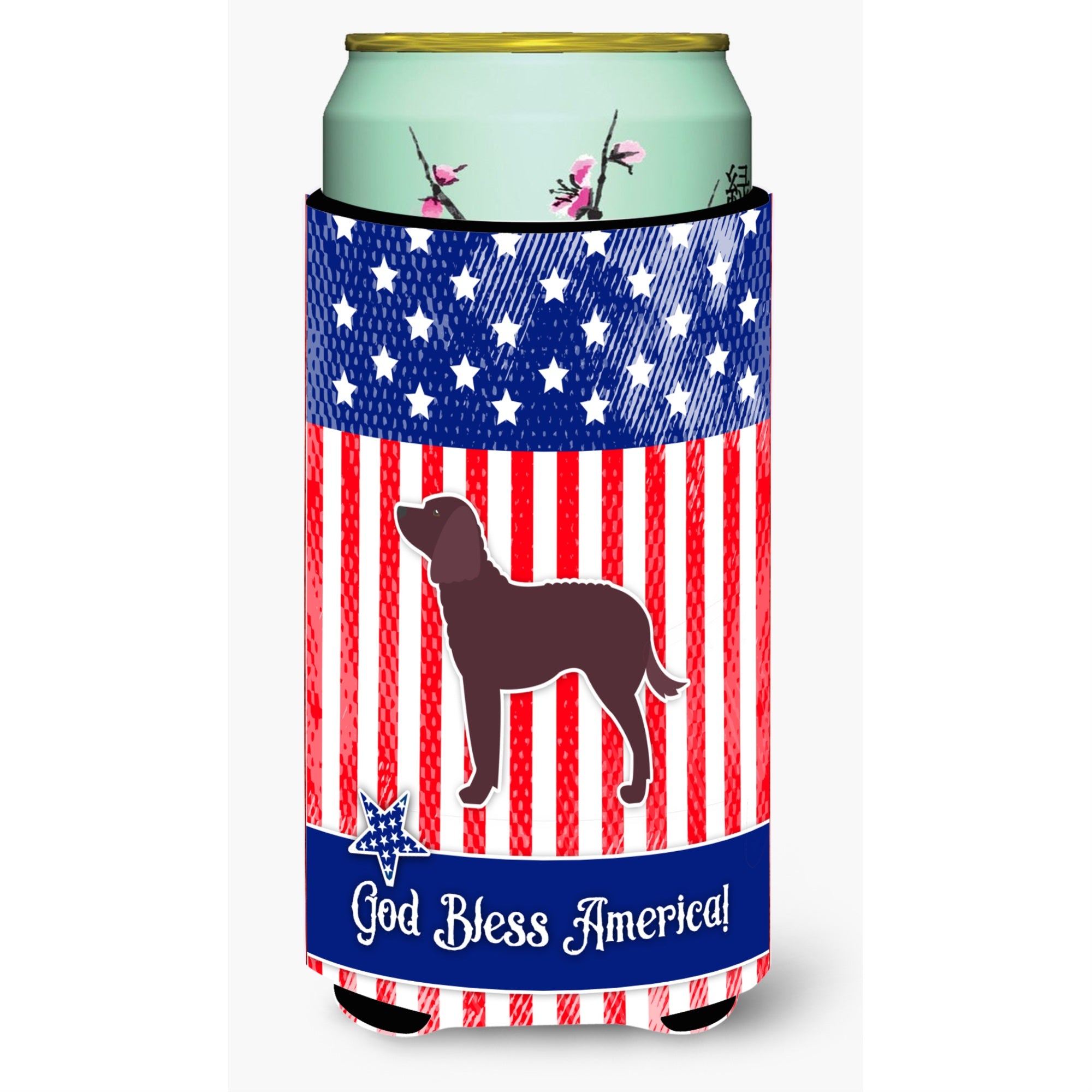 'Caroline'S Treasures Ausa Patriotic Merican Water Spaniel Tall Boy Beverage Insulator Hugger, Multicolor''