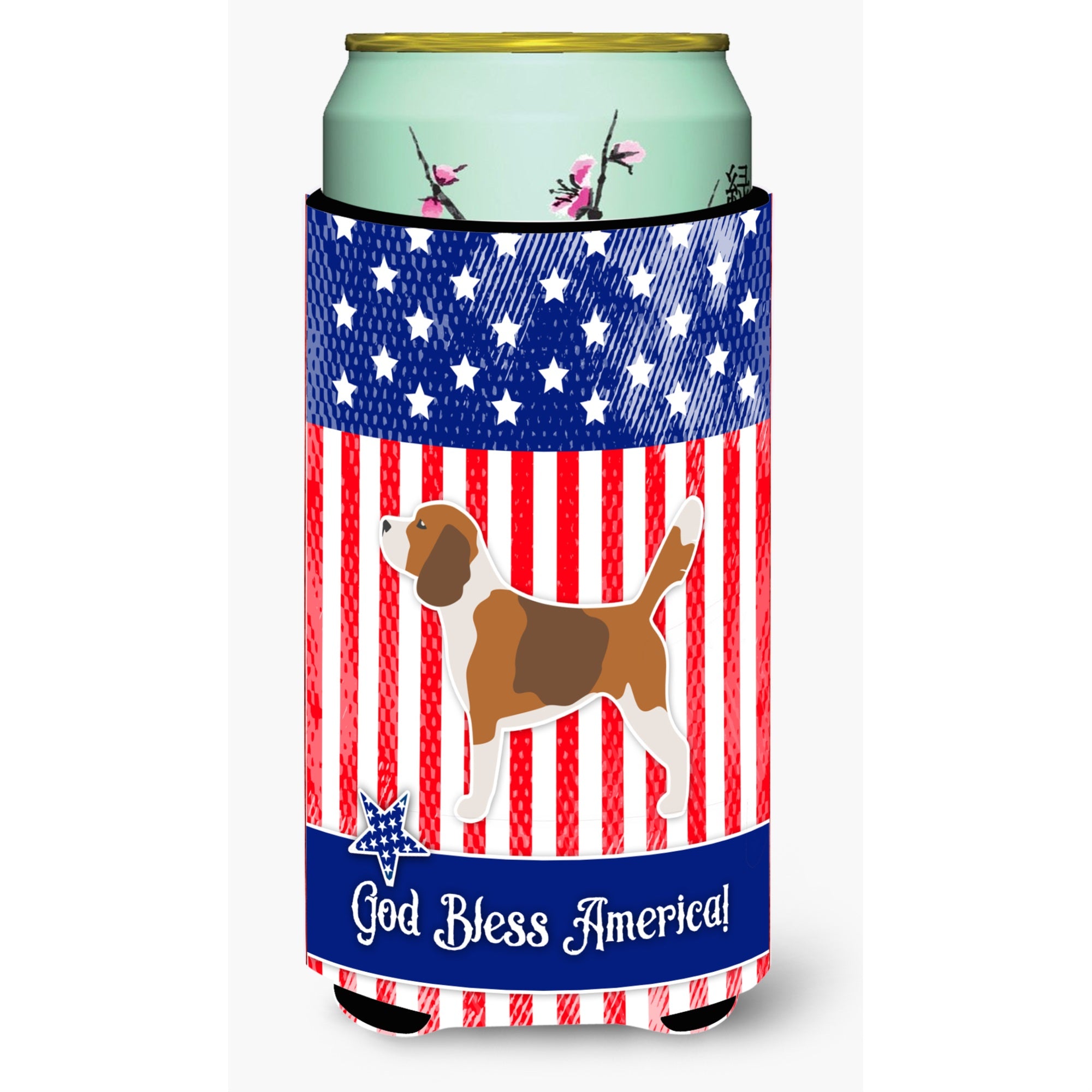 'Caroline'S Treasures Usa Patriotic Beagle Beverage Insulator Hugger, Tall Boy, Multicolor''