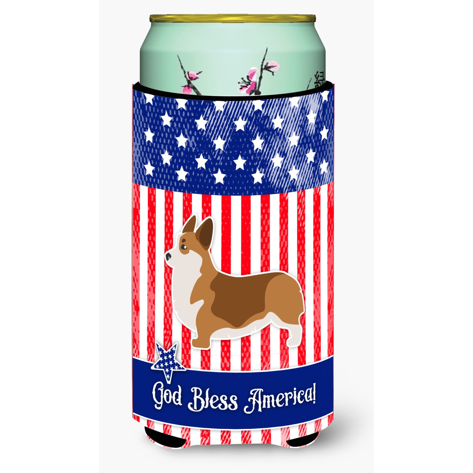 'Caroline'S Treasures Usa Patriotic Corgi Beverage Insulator Hugger, Tall Boy, Multicolor''