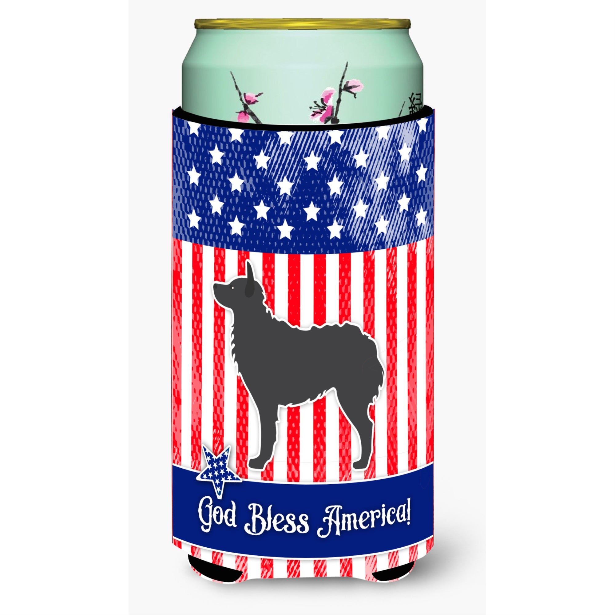 'Caroline'S Treasures Usa Patriotic Croatian Sheepdog Beverage Insulator Hugger, Tall Boy, Multicolor''