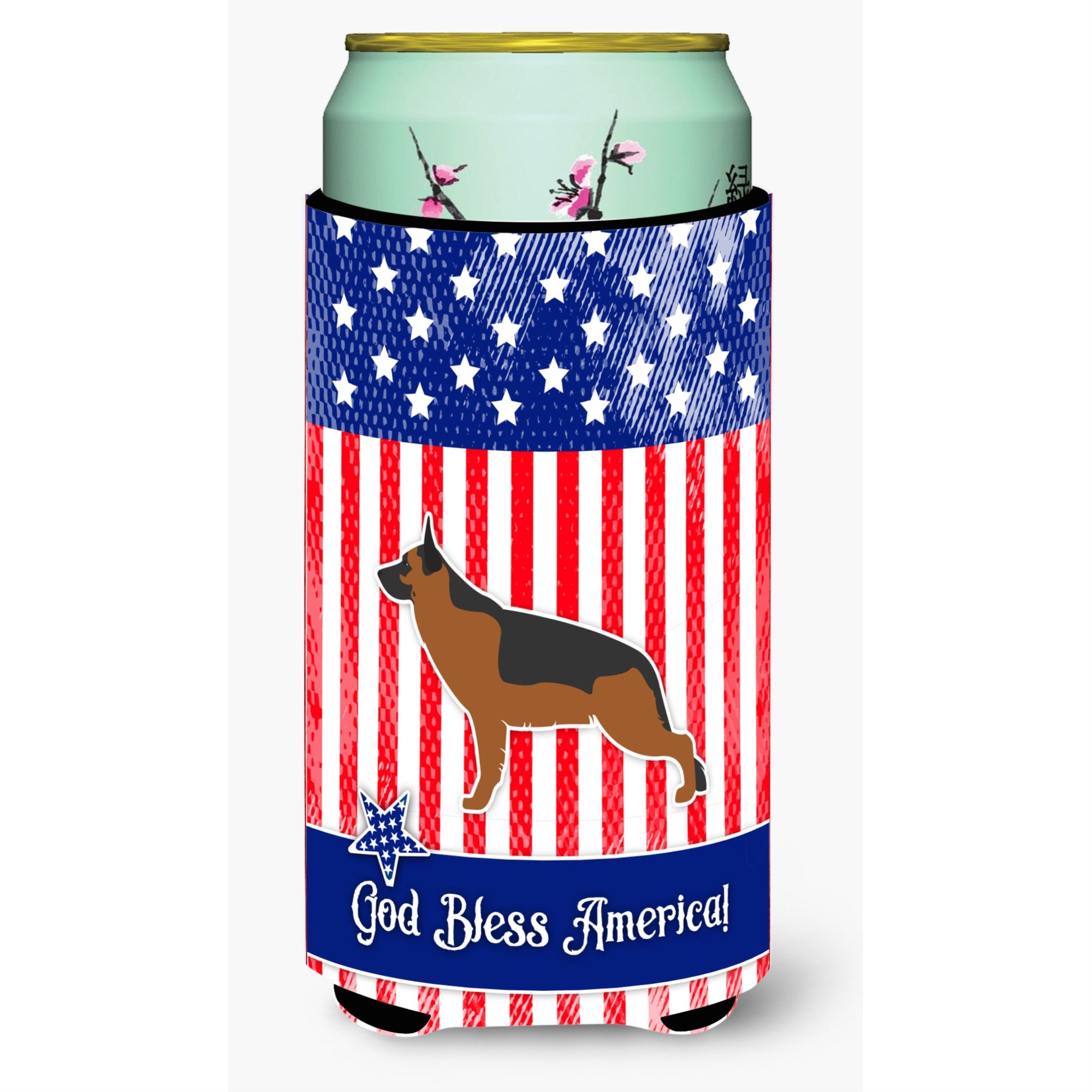 'Caroline'S Treasures Usa Patriotic German Shepherd Beverage Insulator Hugger, Tall Boy, Multicolor''
