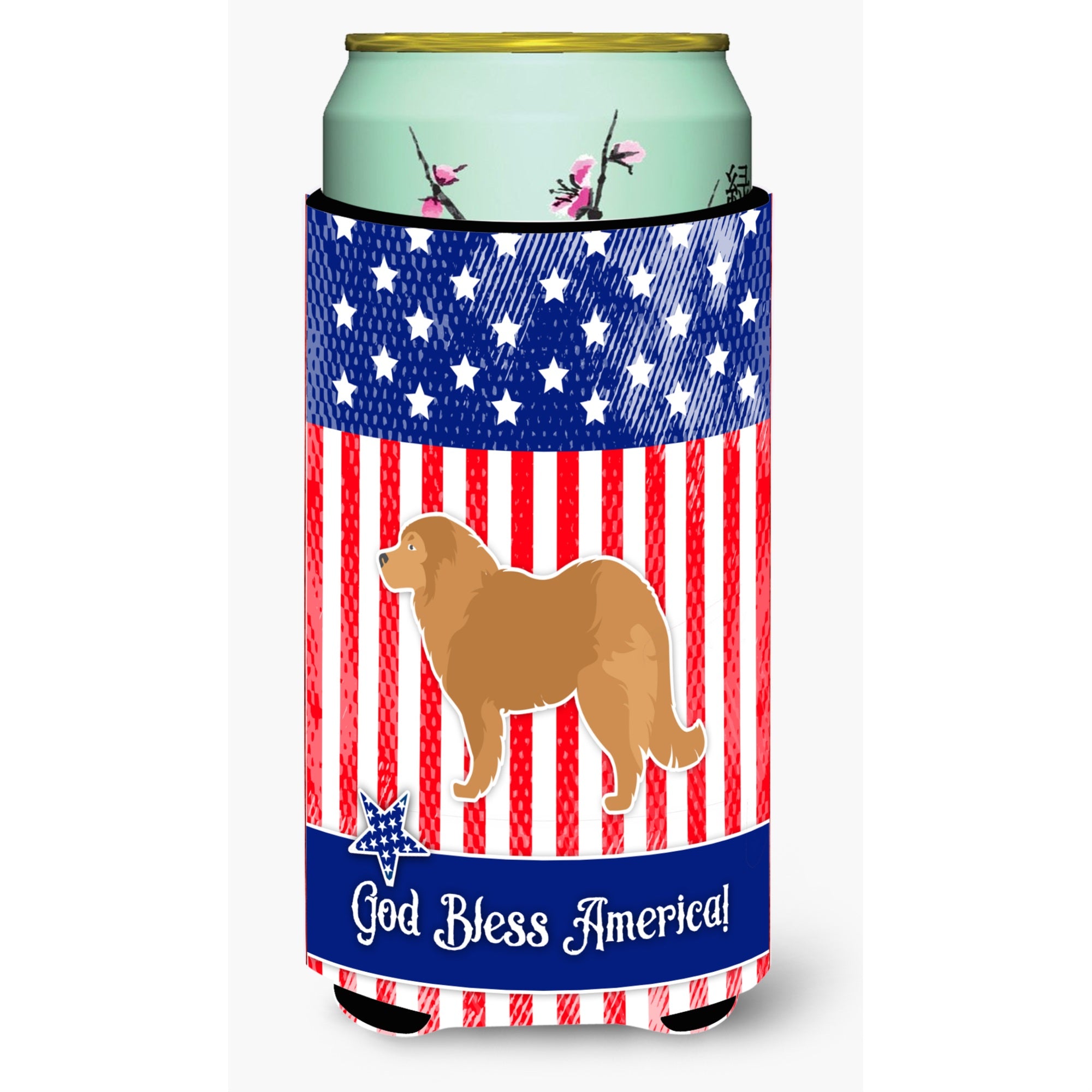 'Caroline'S Treasures Usa Patriotic Caucasian Shepherd Dog Beverage Insulator Hugger, Tall Boy, Multicolor''