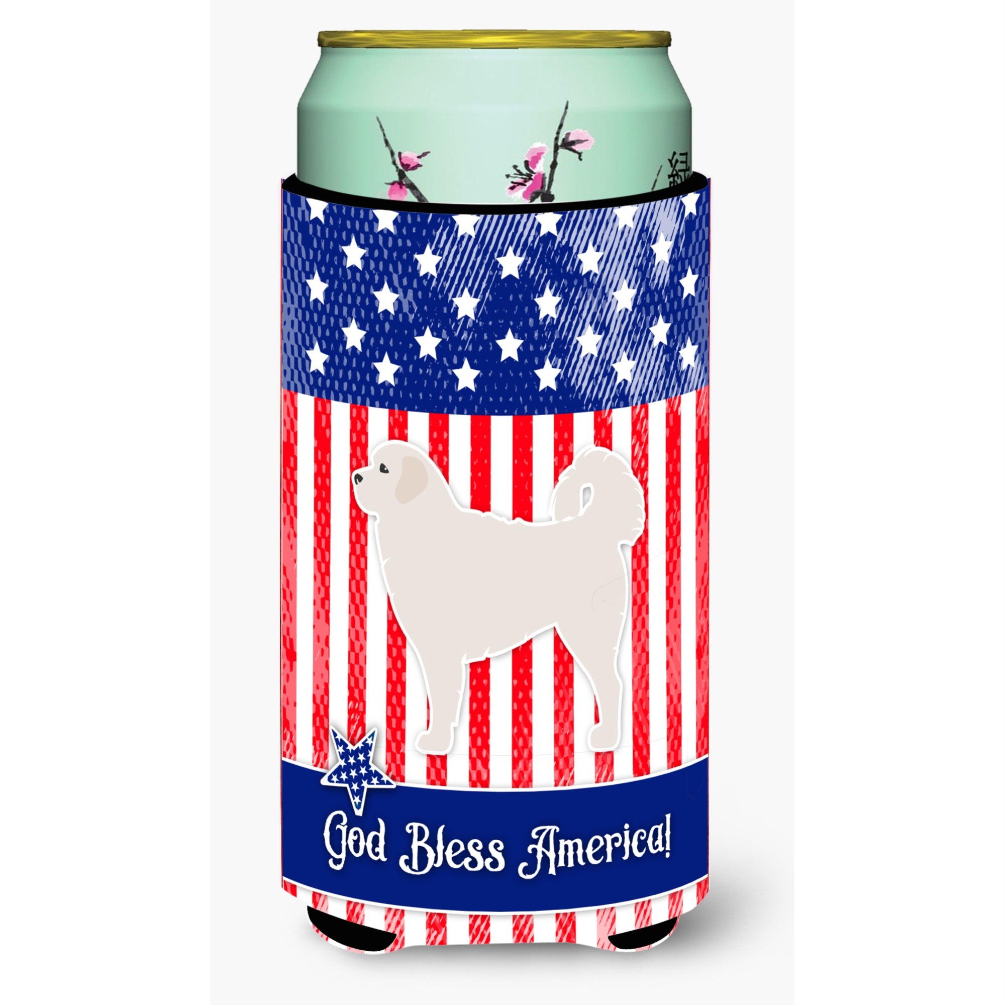 'Caroline'S Treasures Usa Patriotic Polish Tetra Sheepdog Beverage Insulator Hugger, Tall Boy, Multicolor''