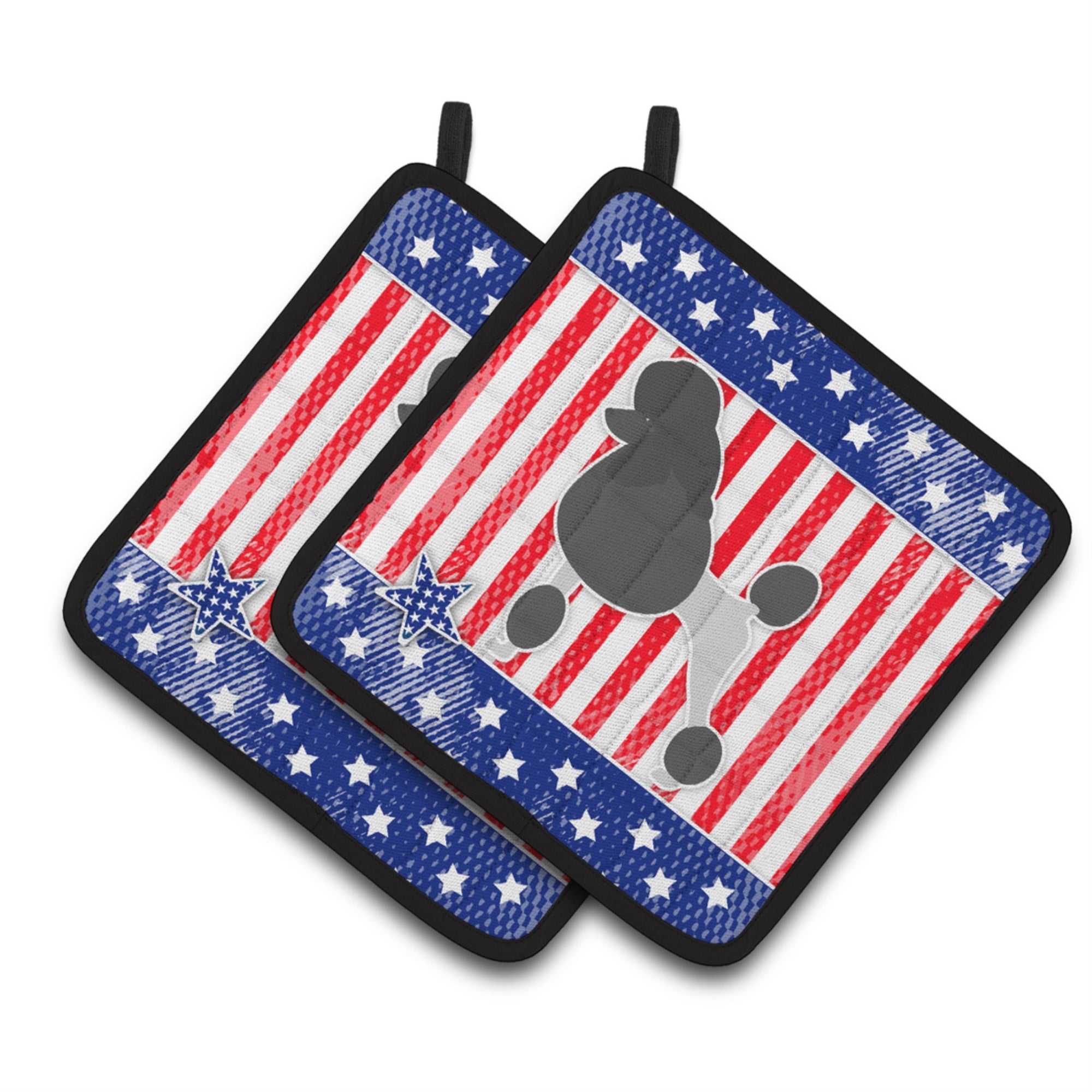 'Caroline'S Treasures Usa Patriotic Poodle Pair Of Pot Holders Bb3339Pthd, 7.5Hx7.5W, Multicolor''