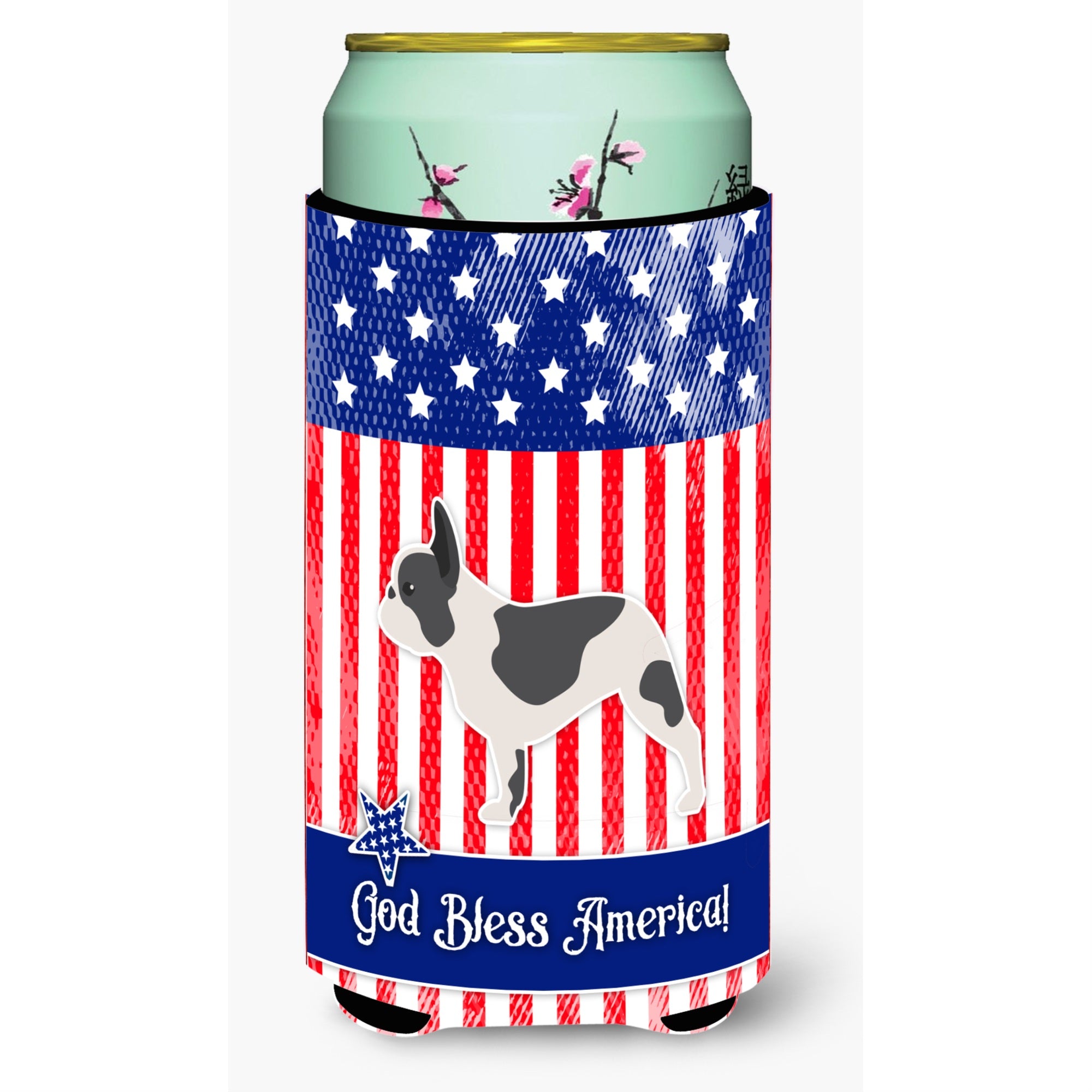 'Caroline'S Treasures Usa Patriotic French Bulldog Beverage Insulator Hugger, Tall Boy, Multicolor''