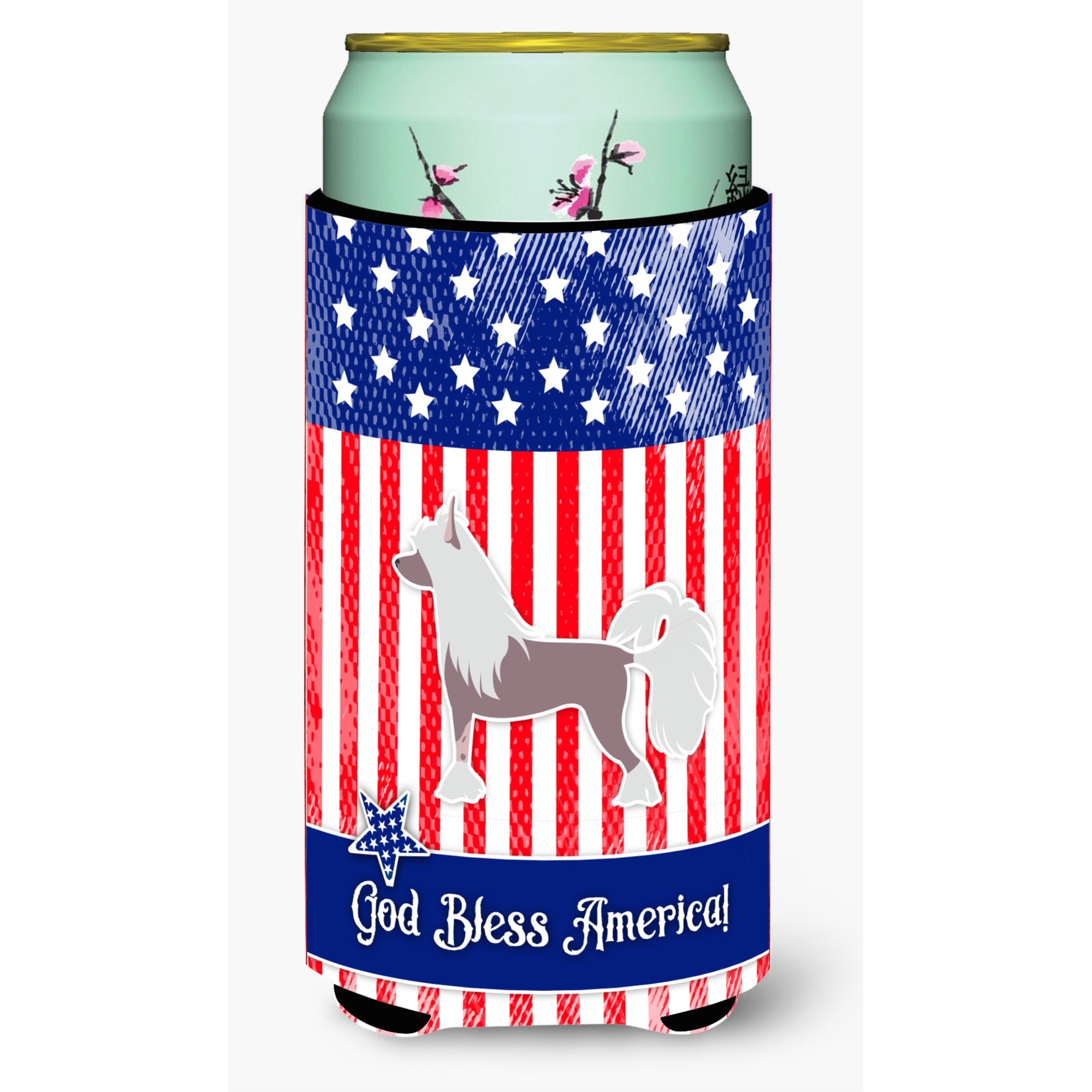 'Caroline'S Treasures Usa Patriotic Chinese Crested Beverage Insulator Hugger, Tall Boy, Multicolor''
