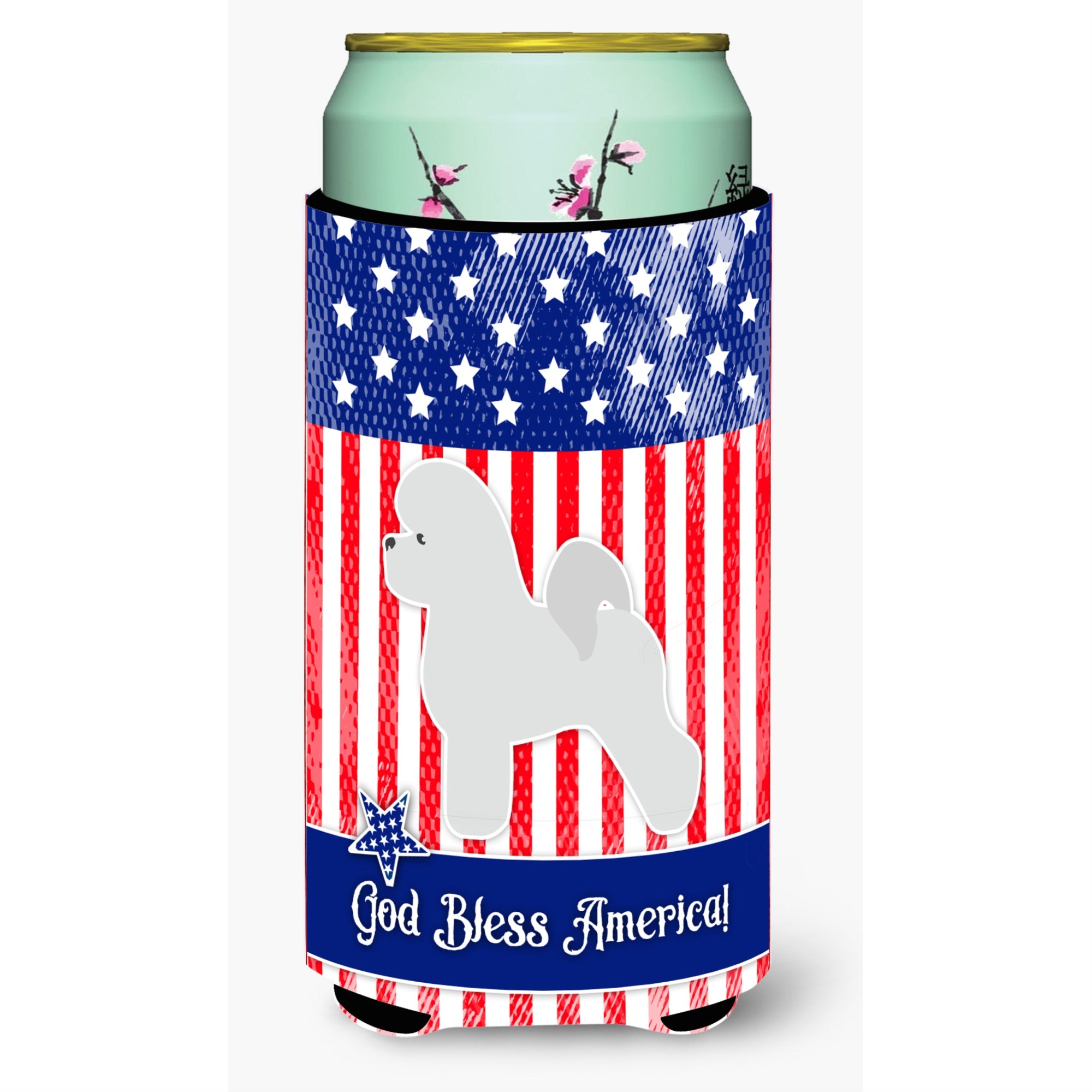'Caroline'S Treasures Usa Patriotic Bichon Fries Beverage Insulator Hugger, Tall Boy, Multicolor''