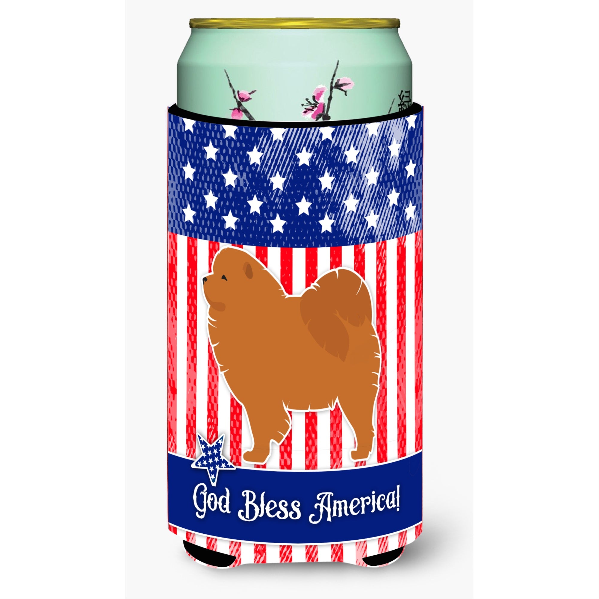 'Caroline'S Treasures Usa Patriotic Chow Beverage Insulator Hugger, Tall Boy, Multicolor''