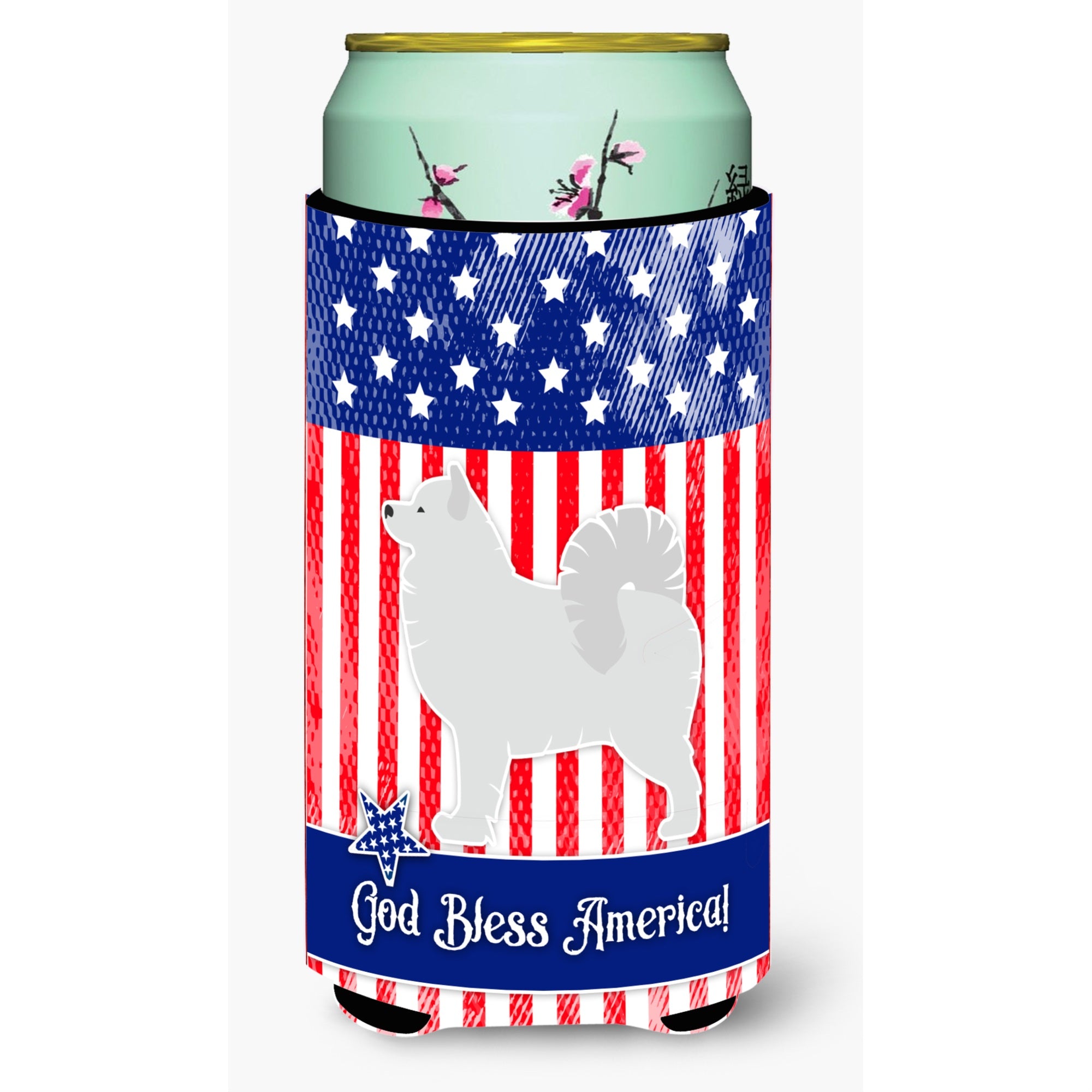 'Caroline'S Treasures Usa Patriotic Samoyed Beverage Insulator Hugger, Tall Boy, Multicolor''