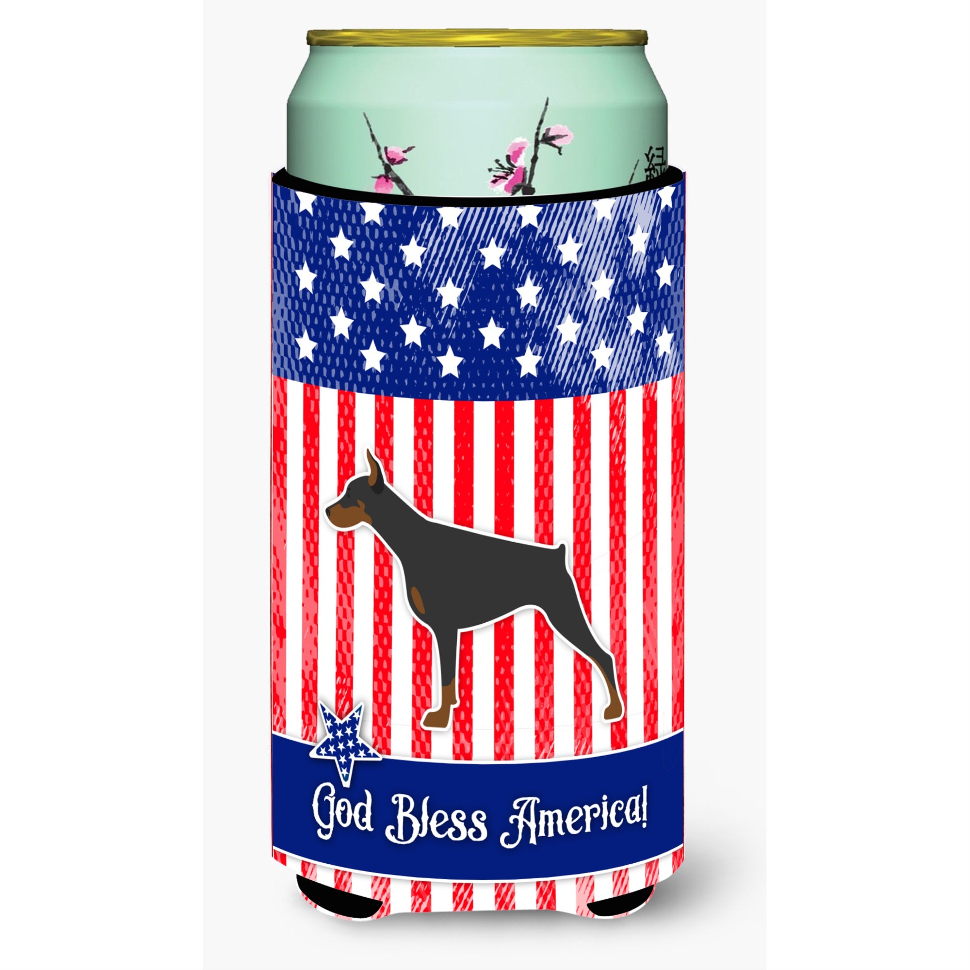 'Caroline'S Treasures Usa Patriotic Doberman Pinscher Beverage Insulator Hugger, Tall Boy, Multicolor''