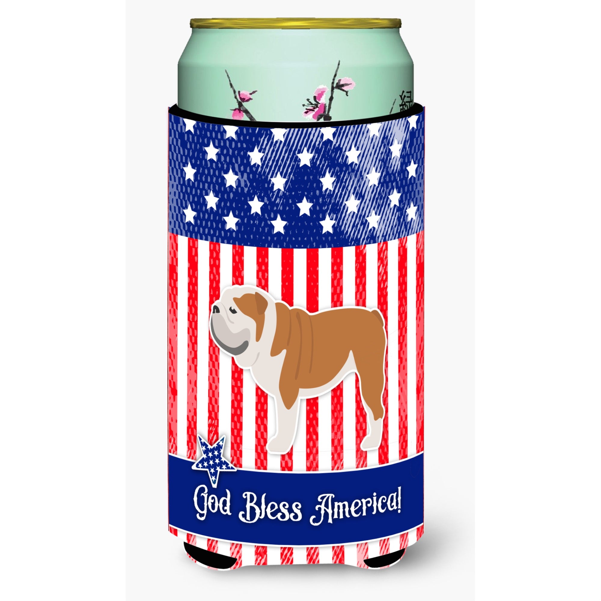 'Caroline'S Treasures Usa Patriotic English Bulldog Tall Boy Beverage Insulator Hugger, Multicolor''