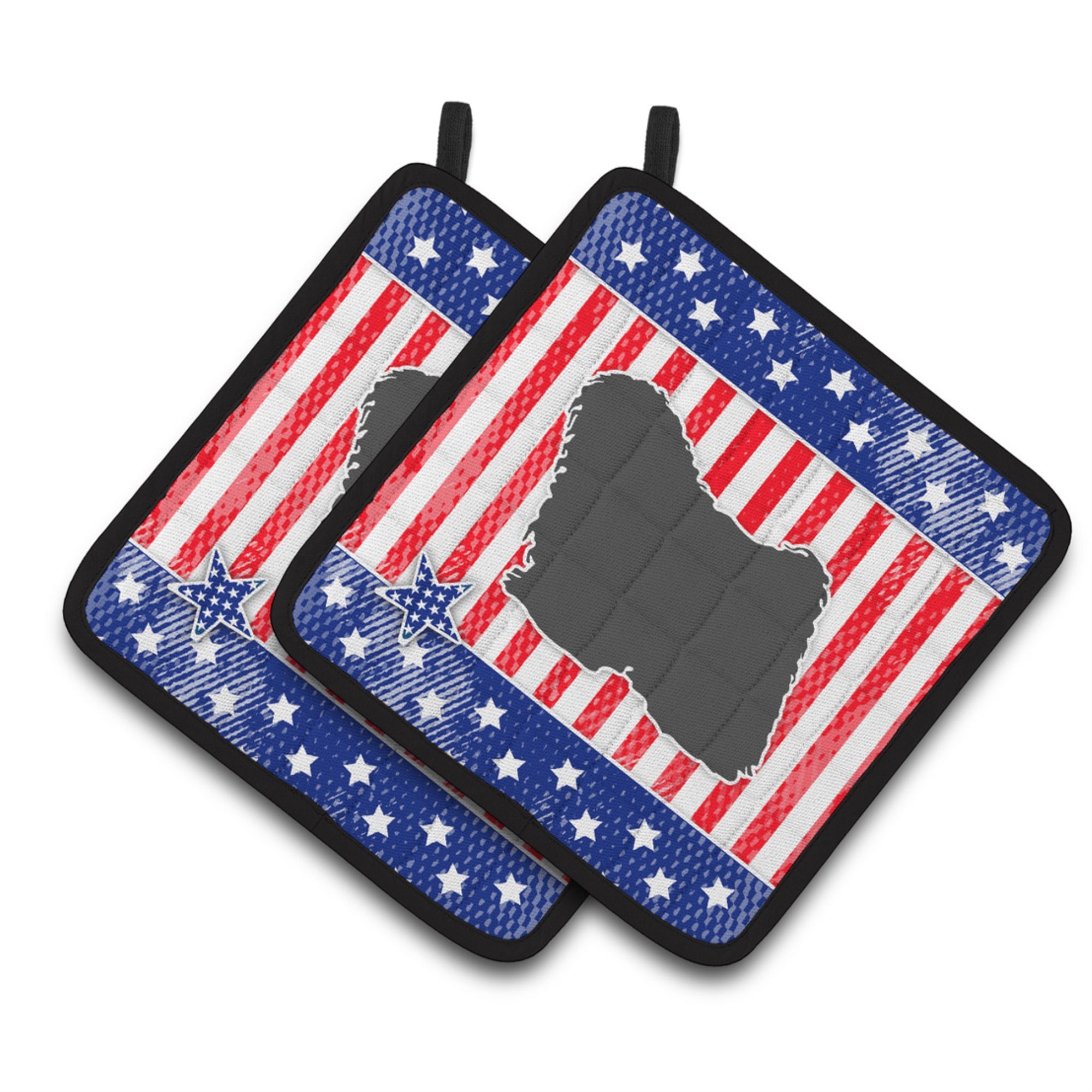 'Caroline'S Treasures Usa Patriotic Puli Pair Of Pot Holders Bb3363Pthd, 7.5Hx7.5W, Multicolor''