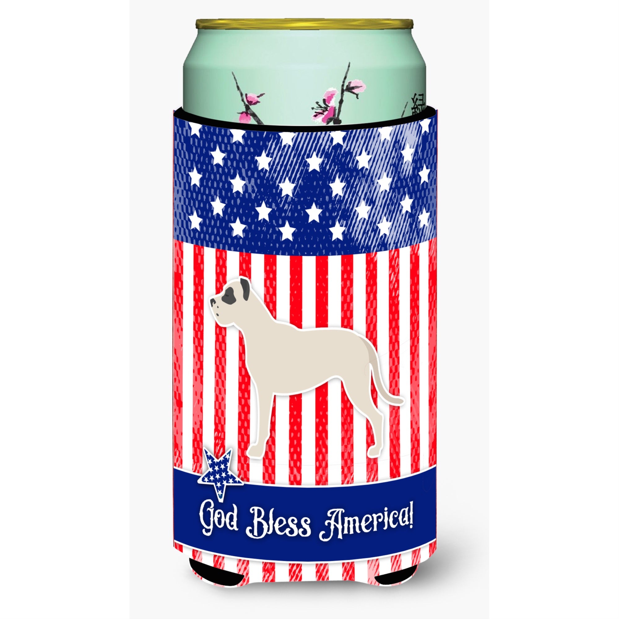 'Caroline'S Treasures Usa Patriotic Dogo Argentino Tall Boy Beverage Insulator Hugger, Multicolor''