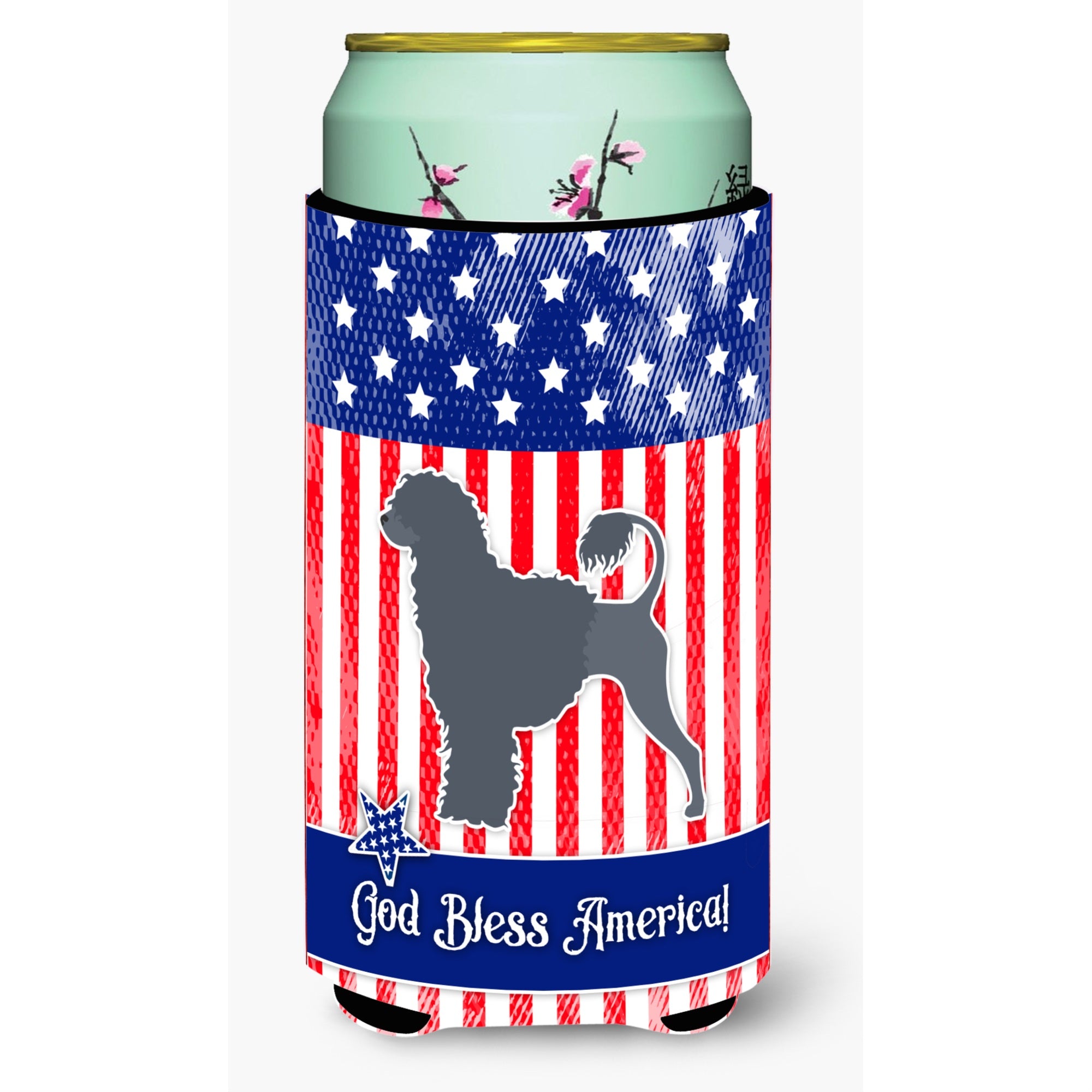 'Caroline'S Treasures Usa Patriotic Portuguese Water Dog Tall Boy Beverage Insulator Hugger, Multicolor''